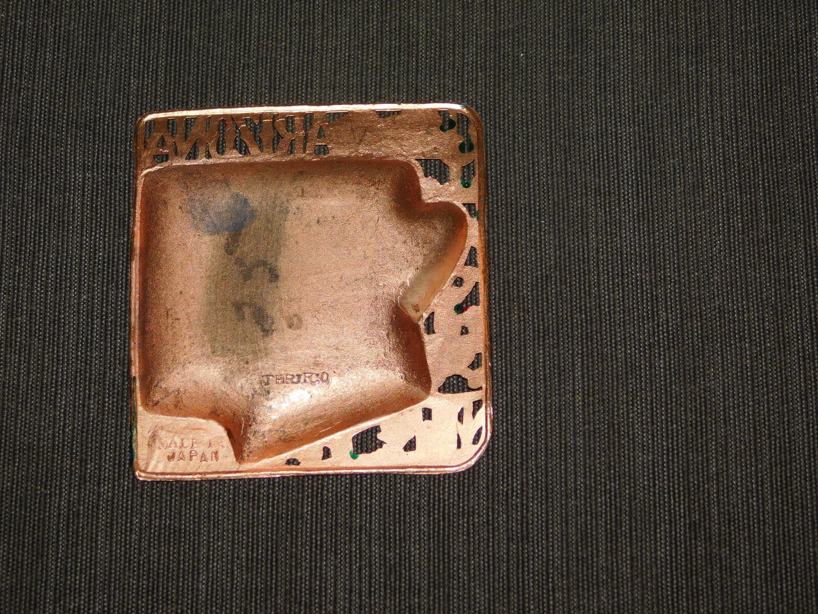 VINTAGE 3″ X 2 3/4″ SOUVENIR ARIZONA GRAND CANYON METAL PIN TRINKET TRAY