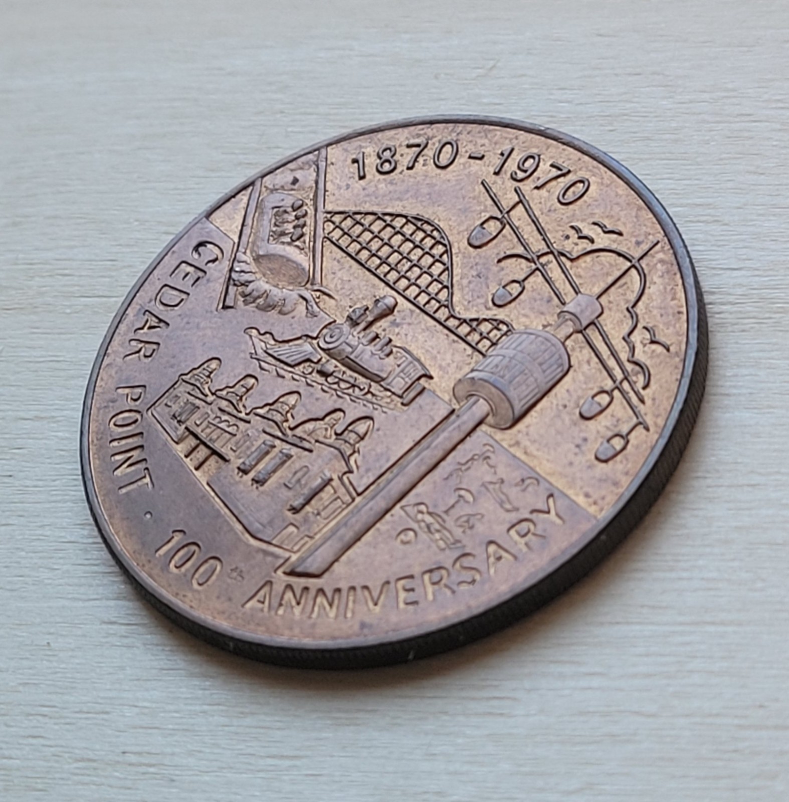 Cedar Point 100th Anniversary Original Souvenir Token 1870-1970 Sandusky Ohio