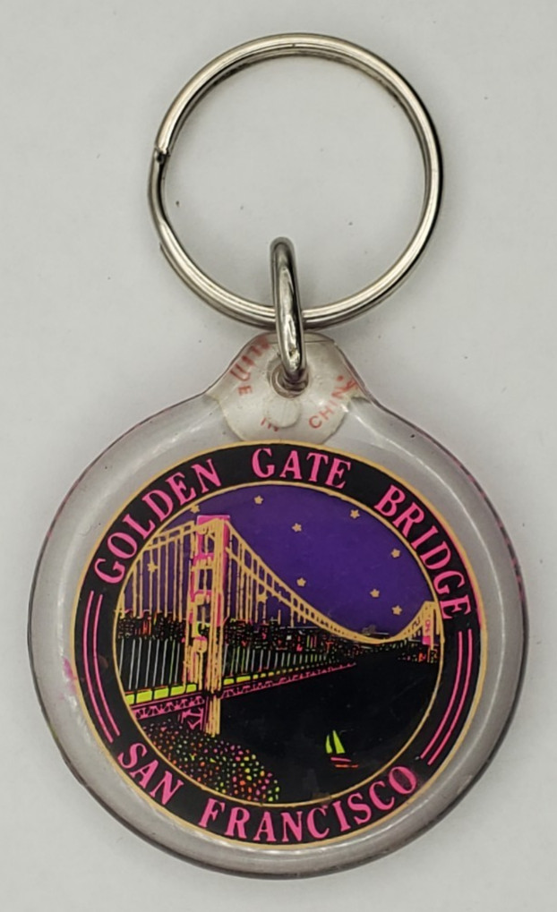Two Sided San Francisco Golden Gate Bridge Acrylic Keychain Keyring w Tag