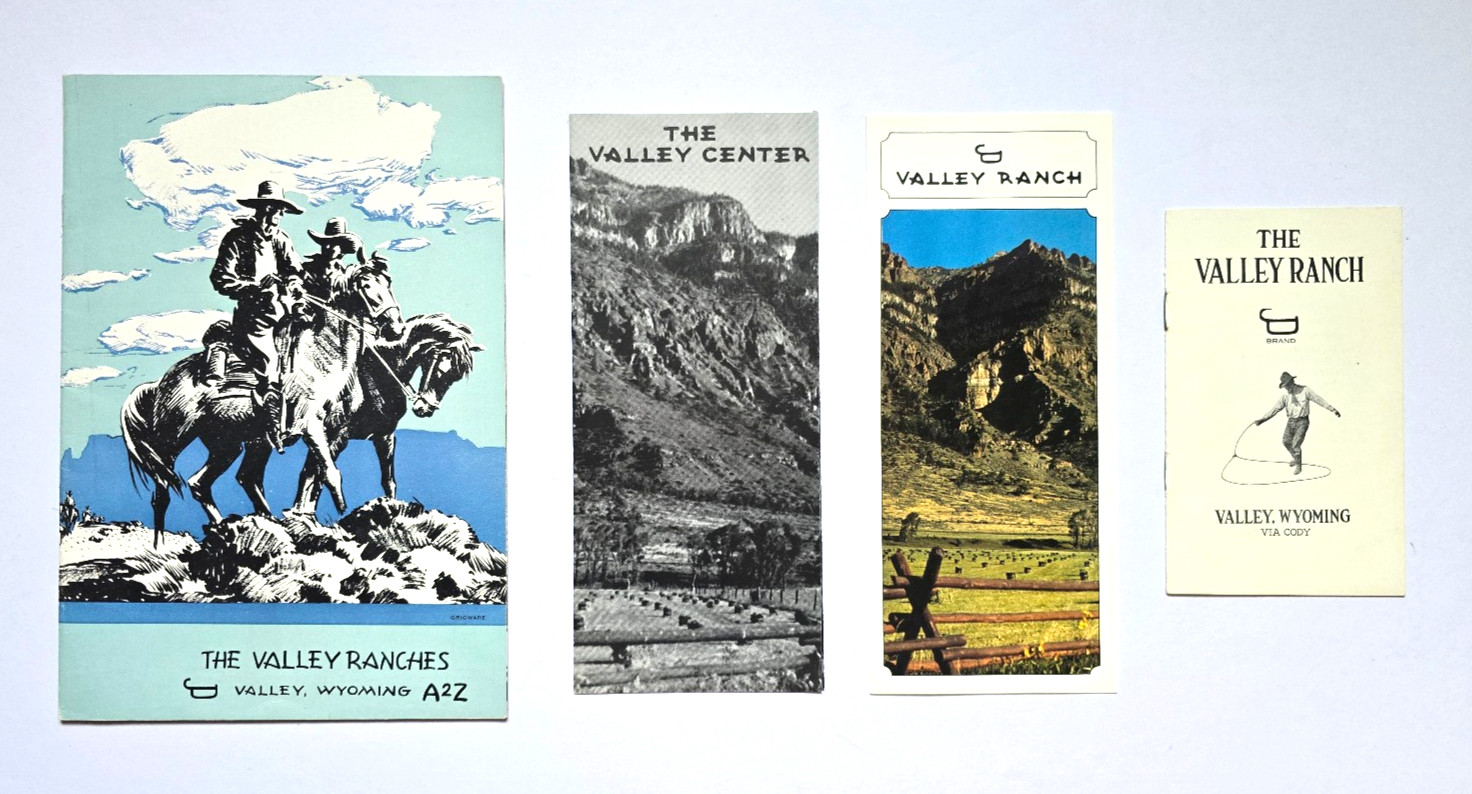 LOT of (4) VALLEY RANCH A2Z / Cody, Wyoming / Tri-Fold Brochures & Travel Book