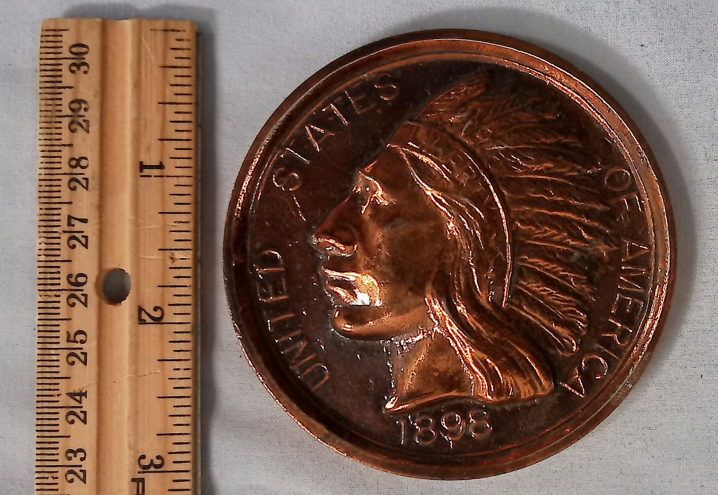 Vintage 1898 Indian Head Penny Oversized Novelty Grand Canyon National Park