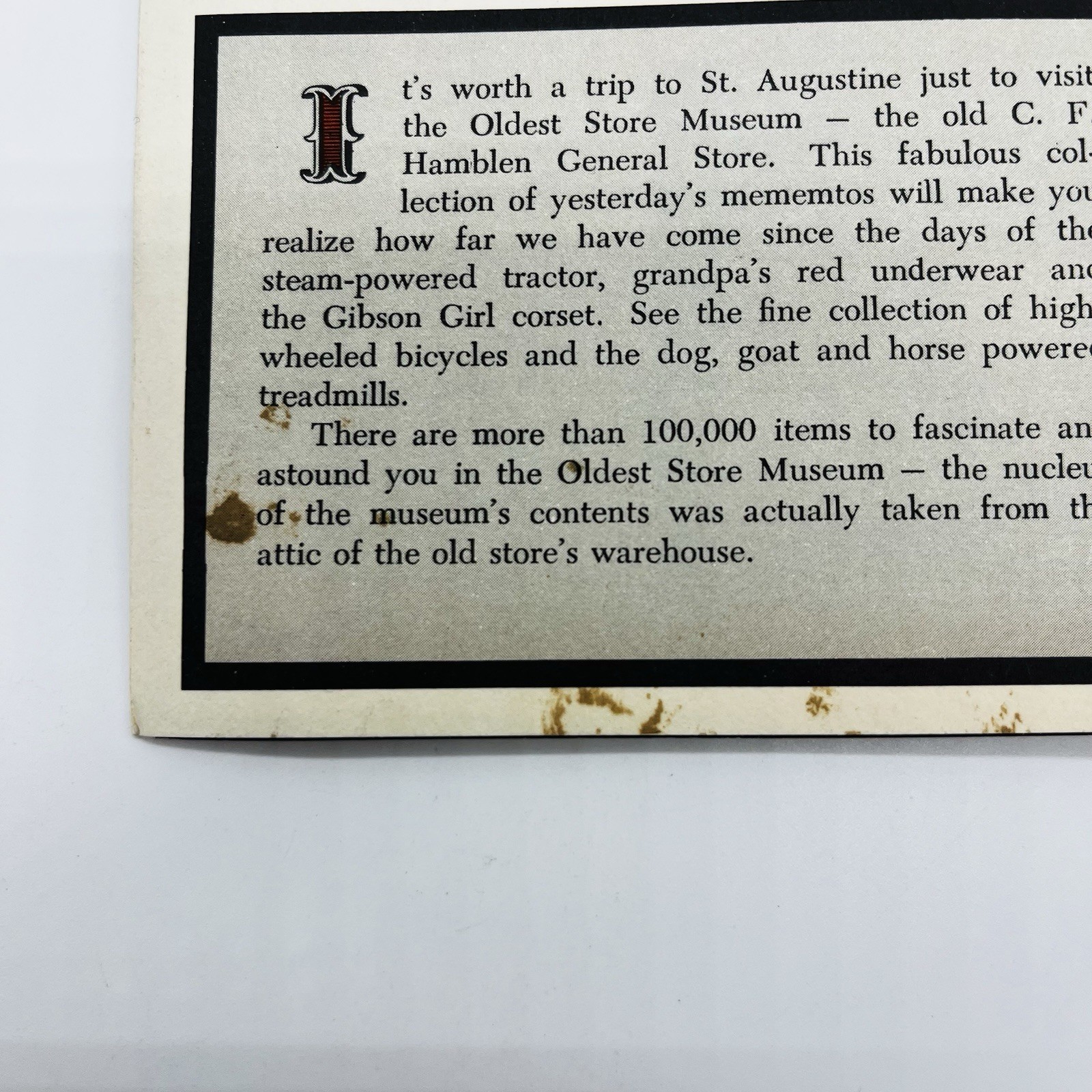 St Augustine’s Oldest Store Museum 1960s Brochure Florida Old General Store
