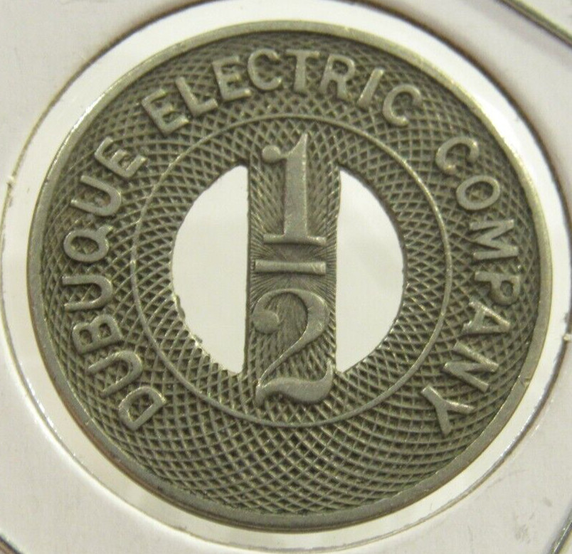 Very Old Dubuque, IA Electric Company Transit Trolley Token – Iowa No Diamonds