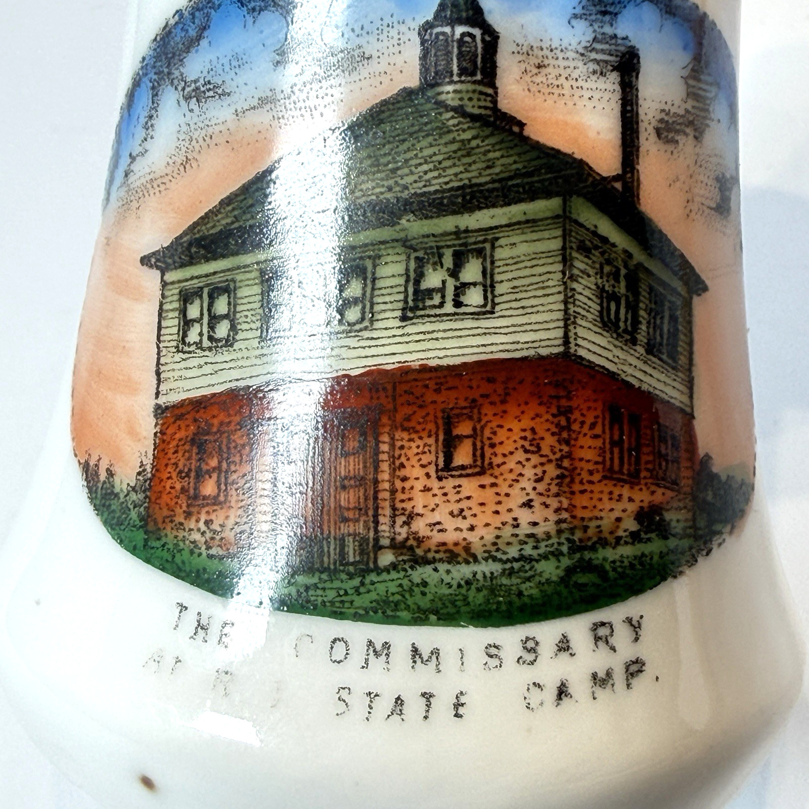 Rhode Island RI Antique THE COMMISSARY STATE CAMP Souvenir China Creamer