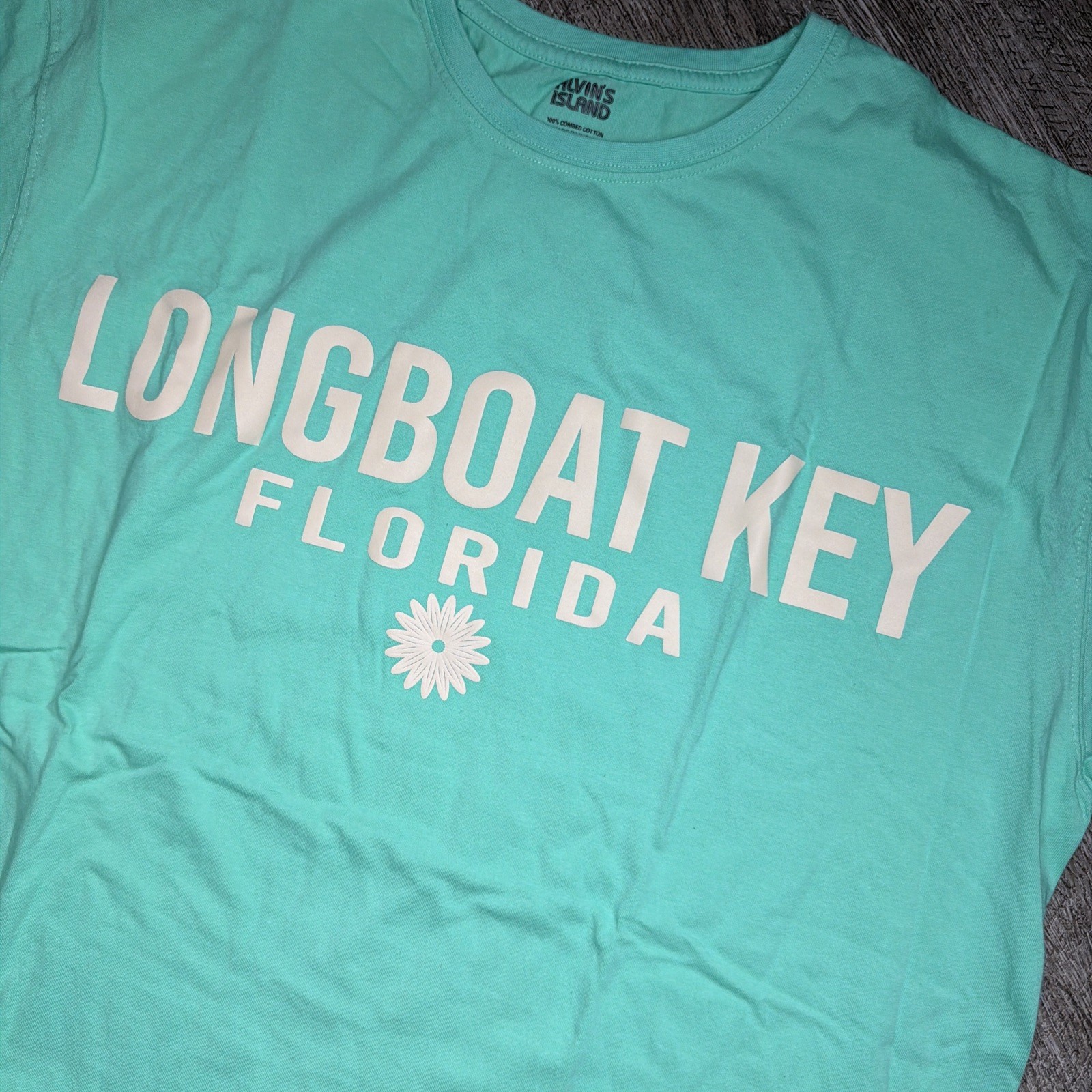 Alvin’s Island Longboat Key Florida Short Sleeve Souvenir Seafoam Green Tee XL