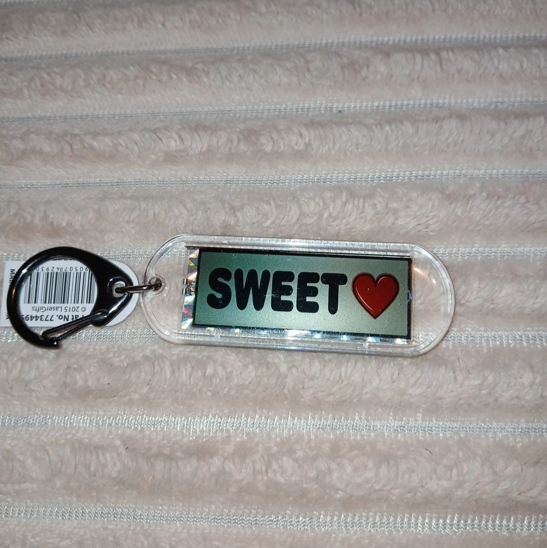 SWEET ❤️ – Acrylic Blinking Solar Powered Keychain 4.25” Long w/Snap Keyring