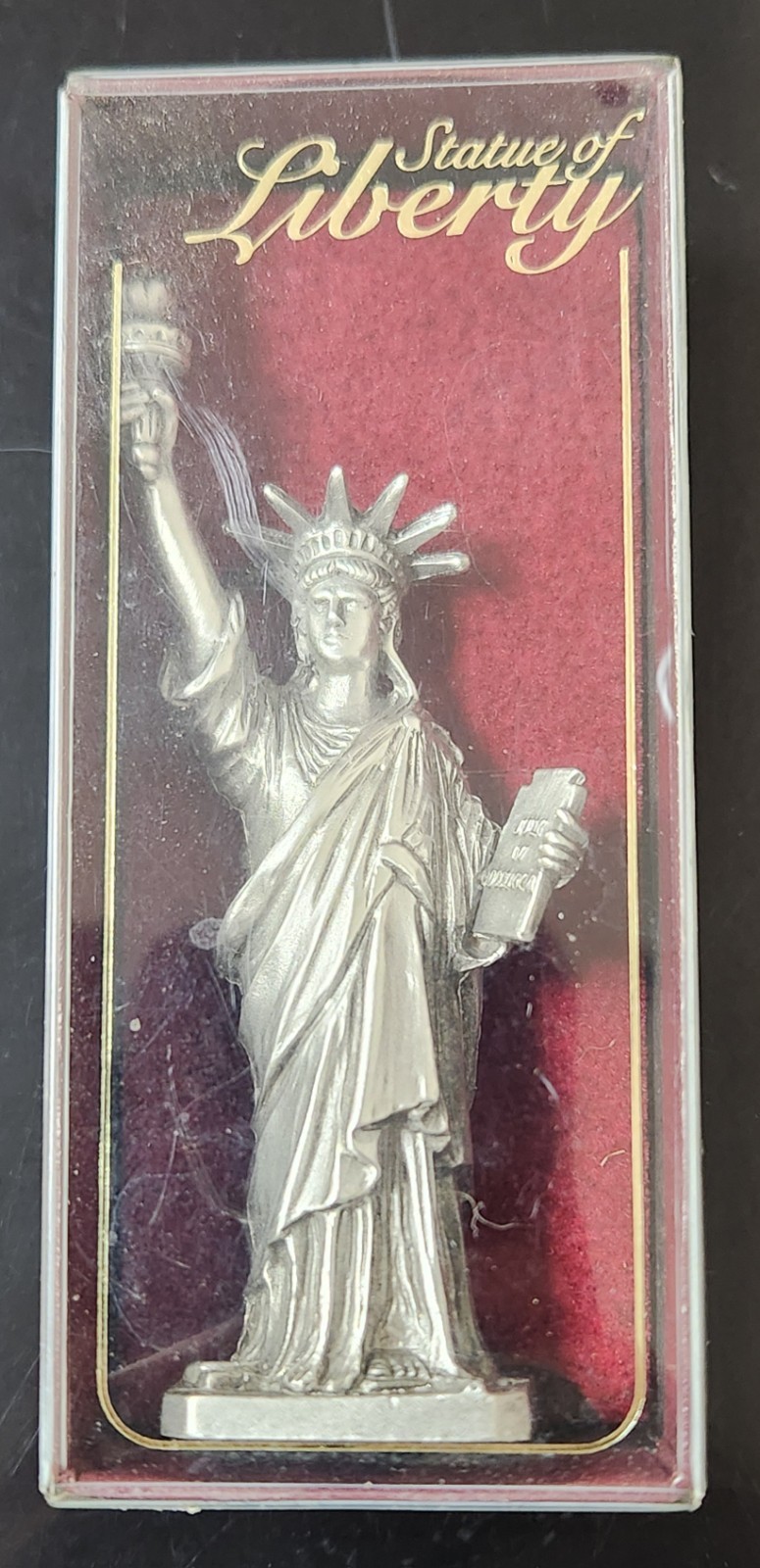 Statue Of Liberty 3.75″ Tall Pewter U.S.A. Figurine Original Box
