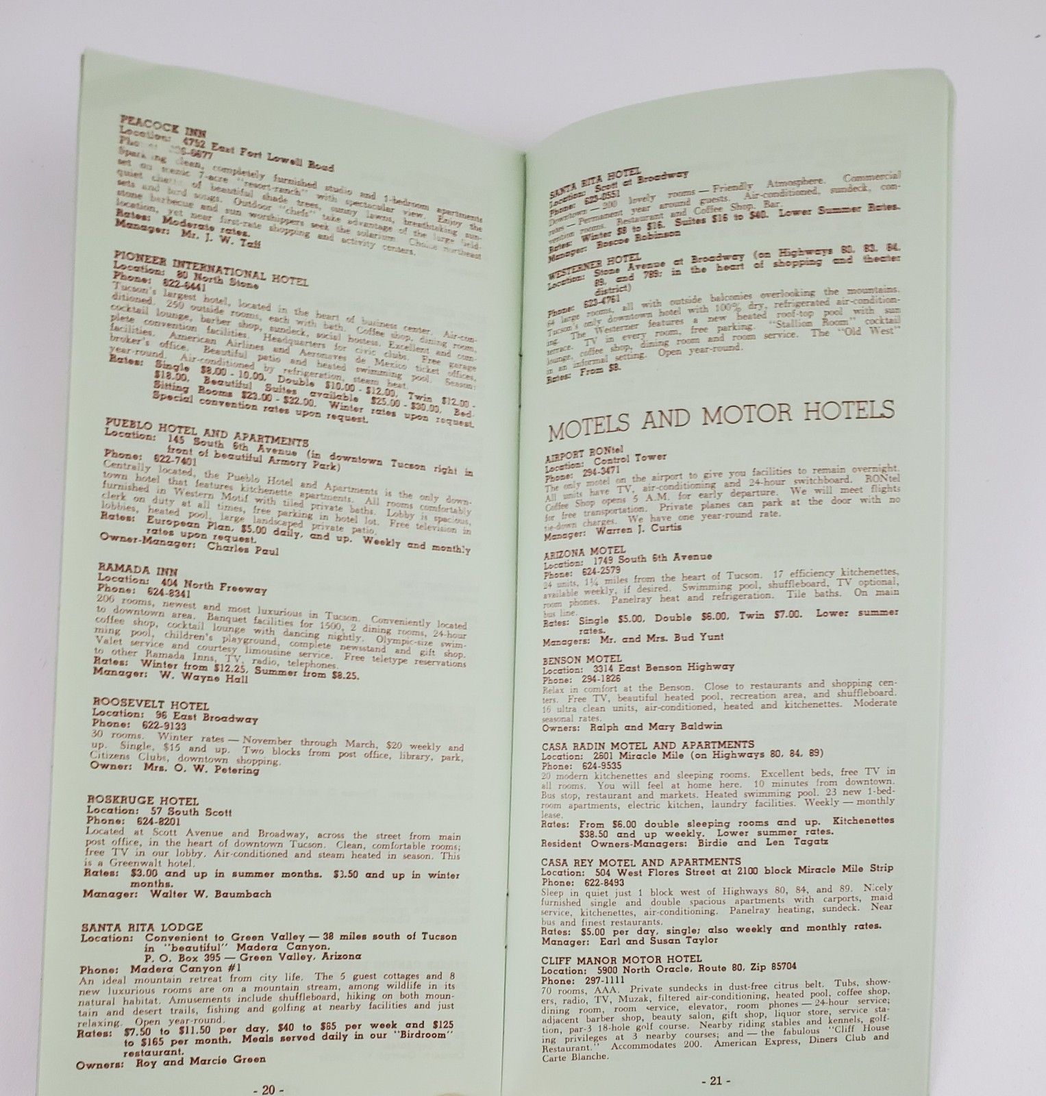 1960s Tucson Arizona AZ Vacation Hotel Motel Events Vintage Travel Brochure