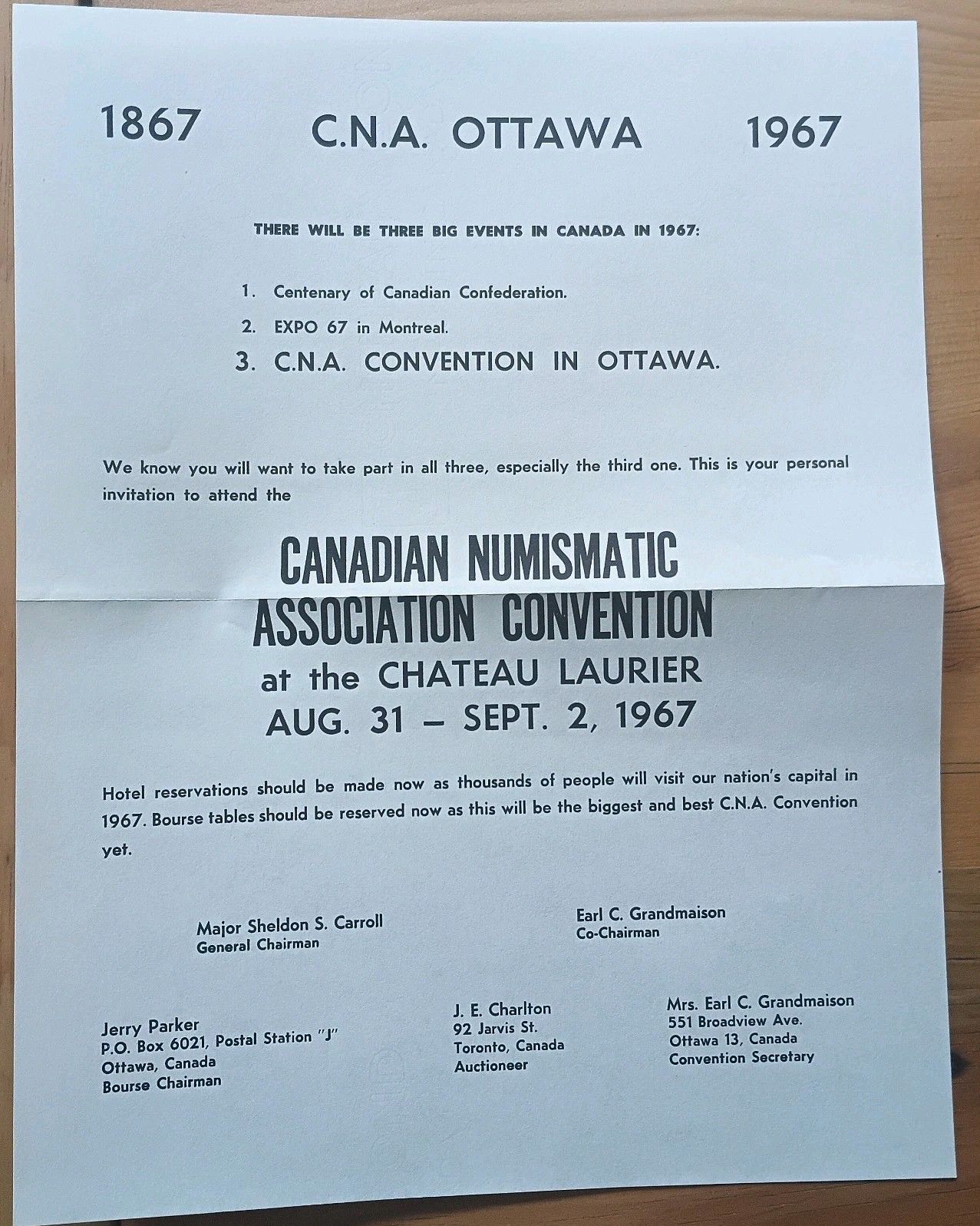 1967 Canada Centennial Ephemera Lot – Travel Bureau Letter, Brochure & C.N.A.