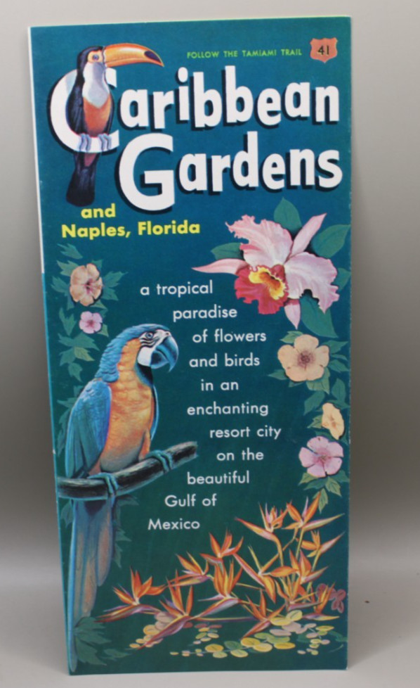 Caribbean Gardens Florida US Route 41 Travel Brochure Vintage