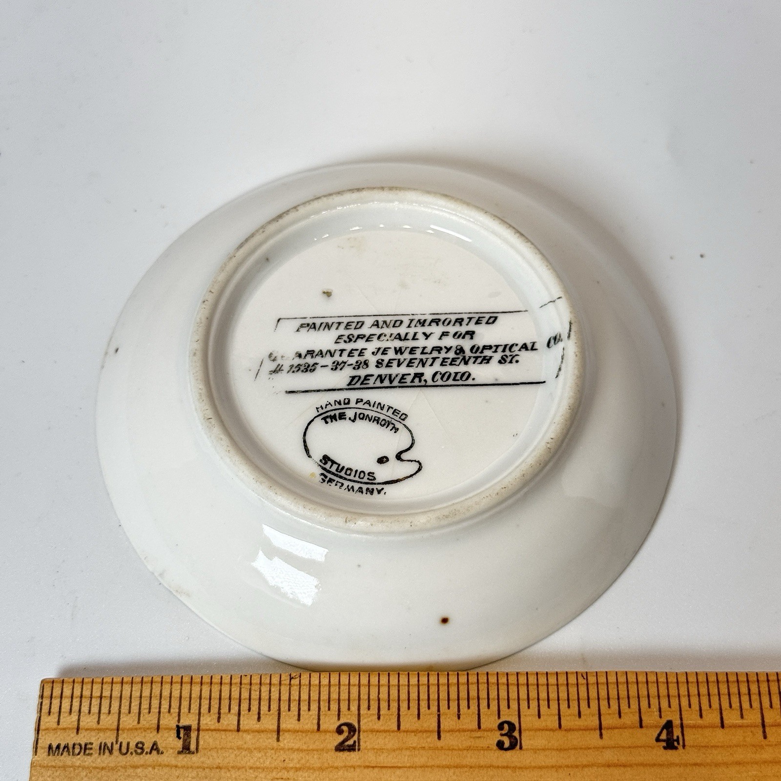 DENVER COLORADO CO Antique US MINT & CAPITOL Painted Souvenir TRINKET PLATE