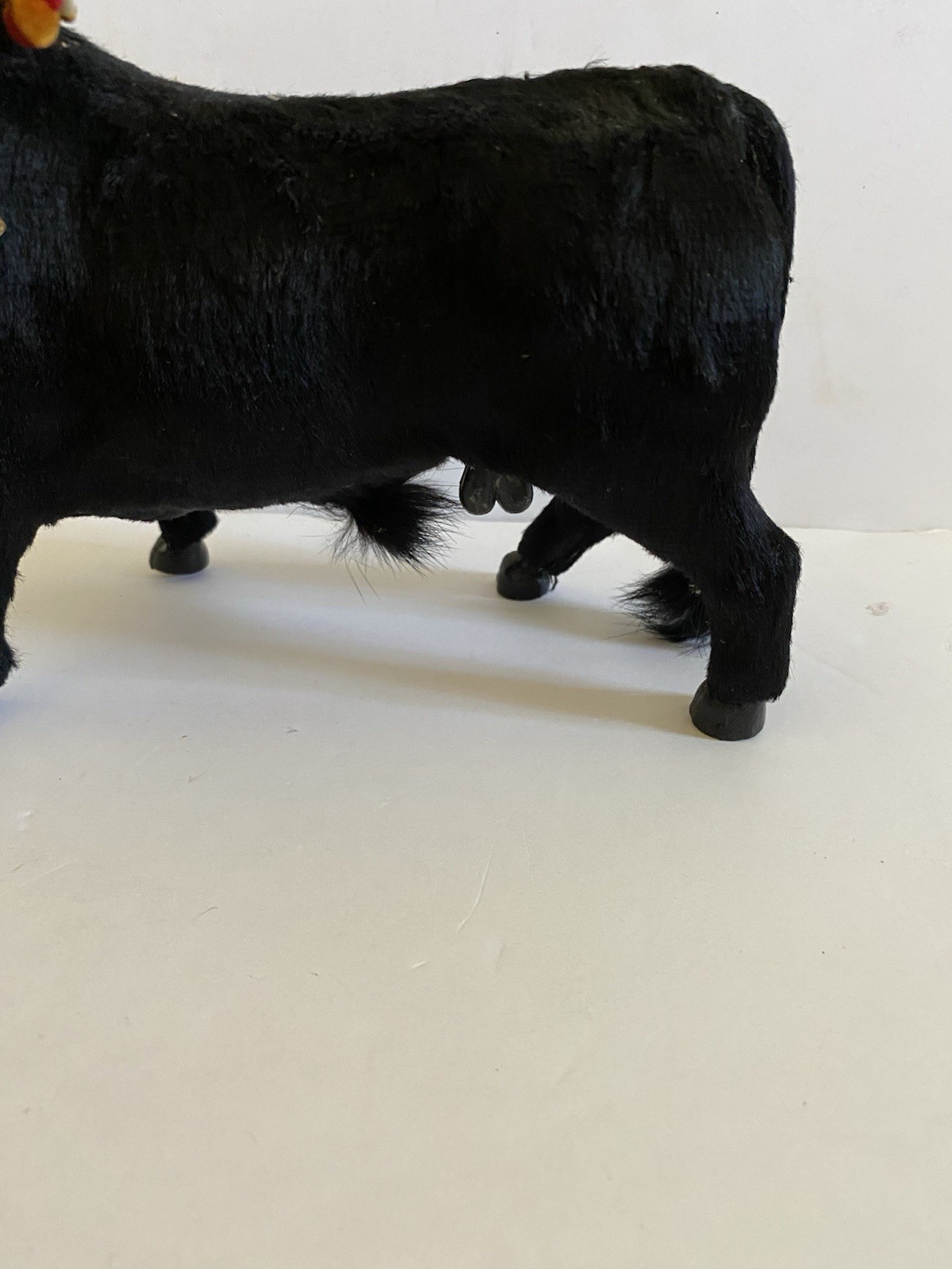 Bull Figurine Plush Black Made in Spain Spanish Souvenir – 6″ Tall, 9” Long