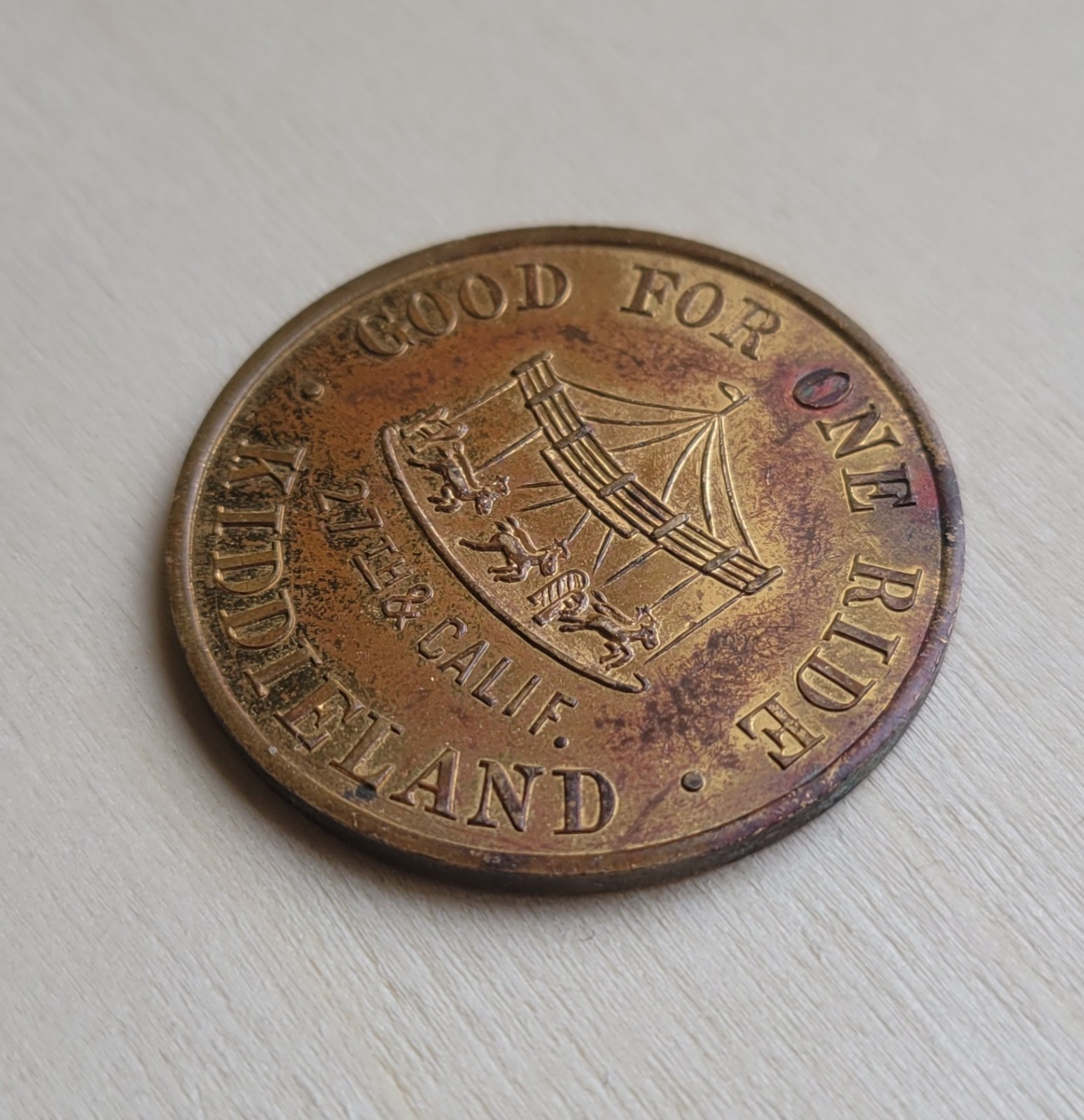 Dairy Freeze Kiddieland Topeka Kansas Good For One Ride Brass Token Vintage