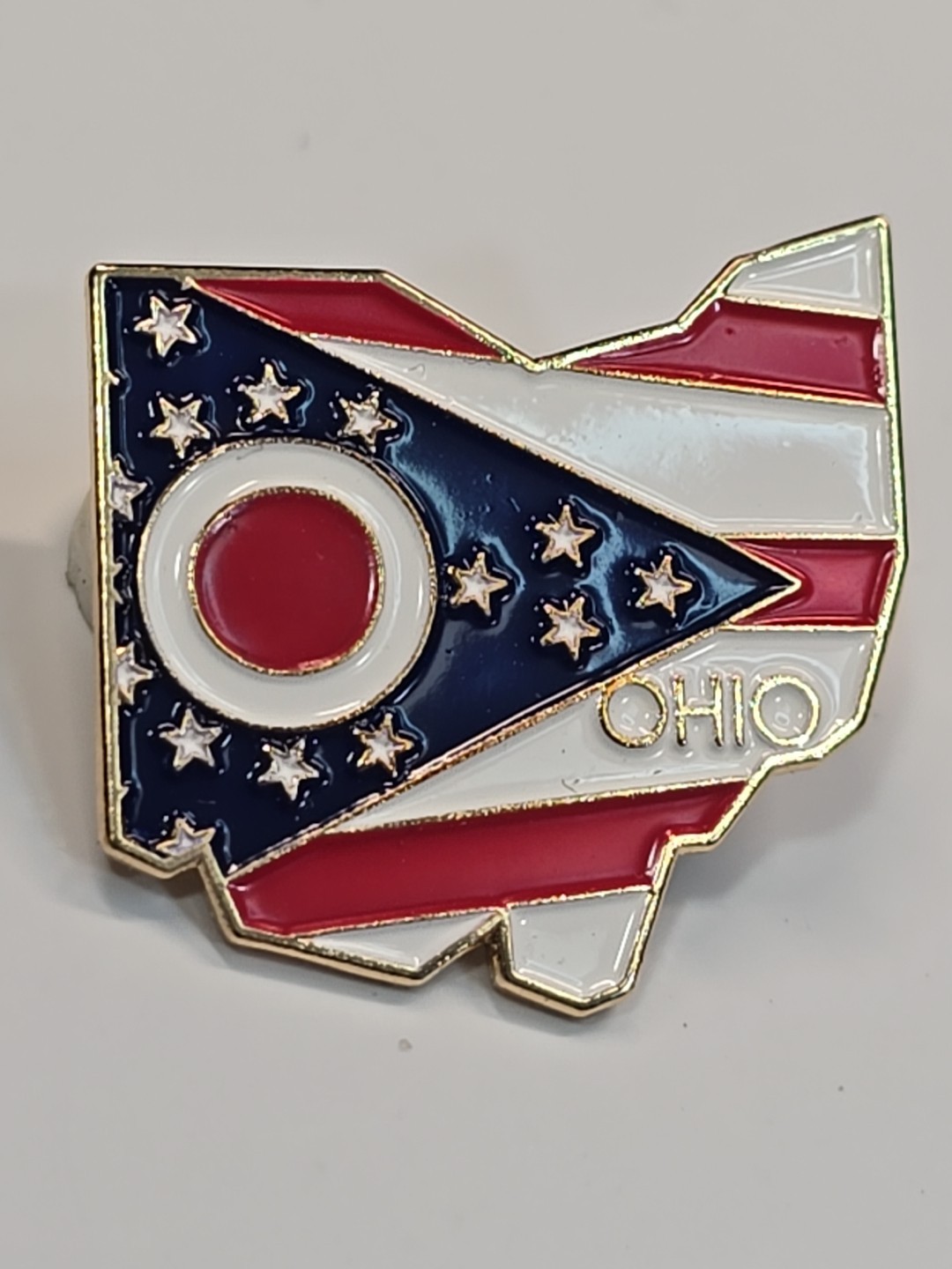 Ohio Travel Souvenir Lapel Pin Map Shape