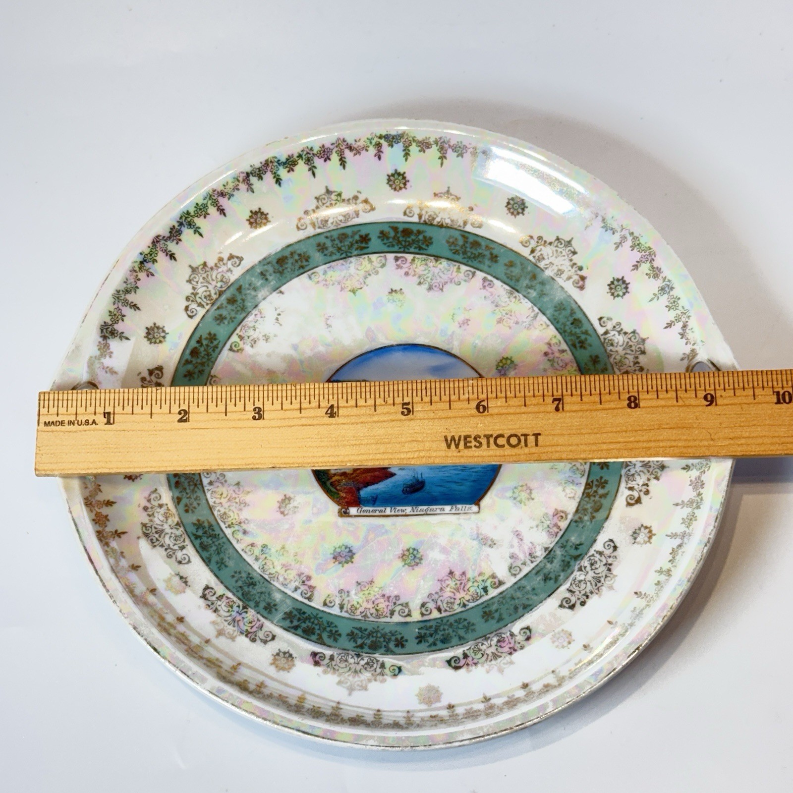 GENERAL VIEW – NIAGARA FALLS – CANADA Souvenir ANTIQUE TRINKET CHINA DISH PLATE
