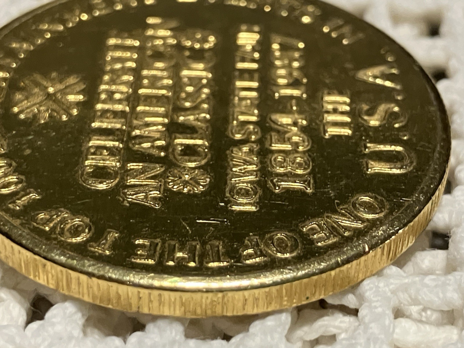 VTG 1987 Iowa State Fair 24K Gold Plated Token Coin Cultural Center Medallion