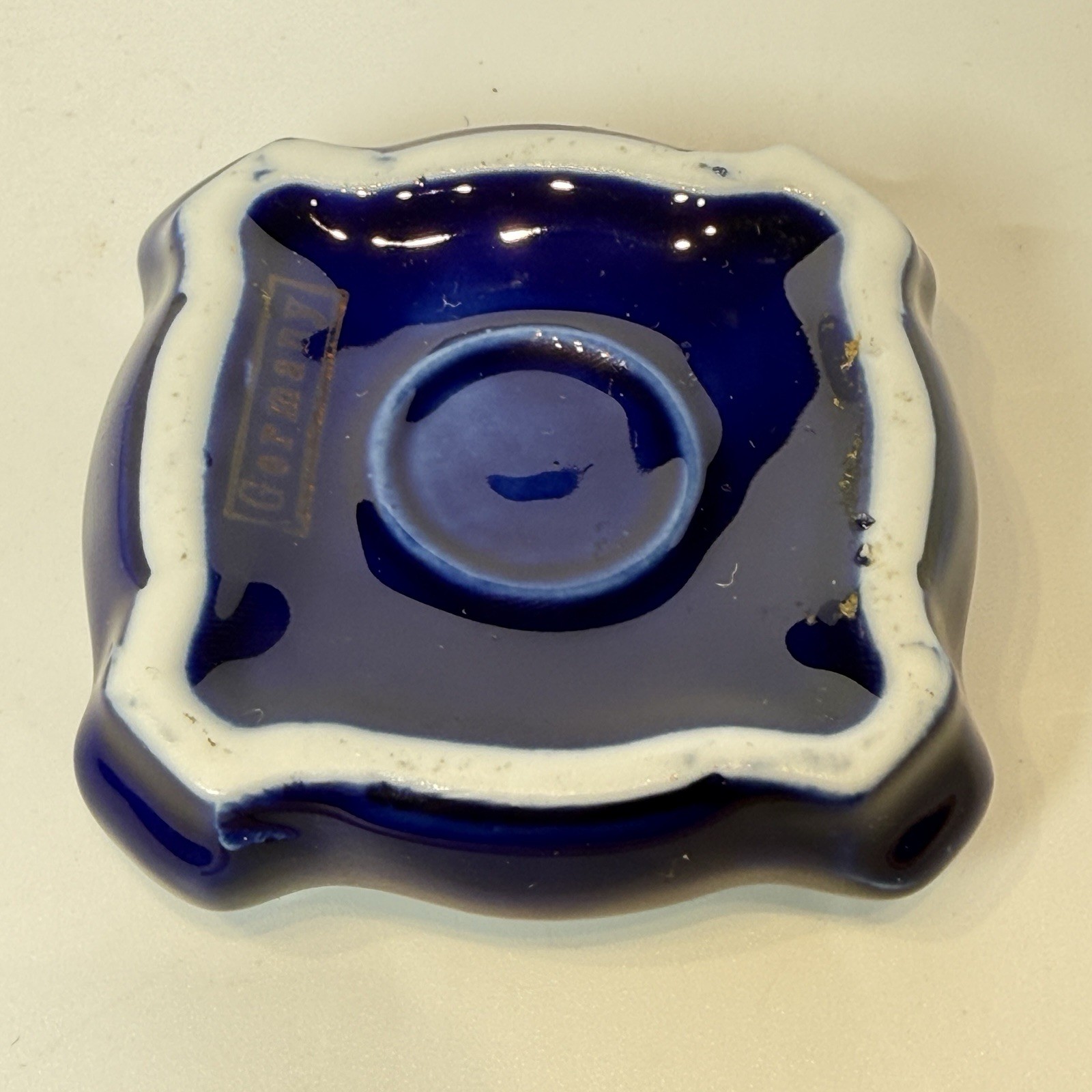 CITY HALL – WORCESTER MA Massachusetts Souvenir Porcelain COBALT TRINKET DISH