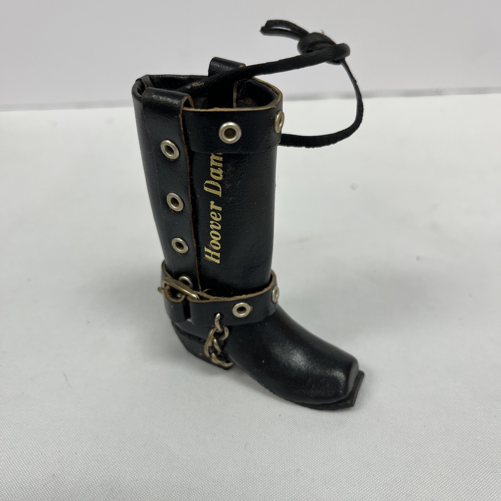Unbranded Hoover Dam Black Leather Souvenir Boot 3.5”