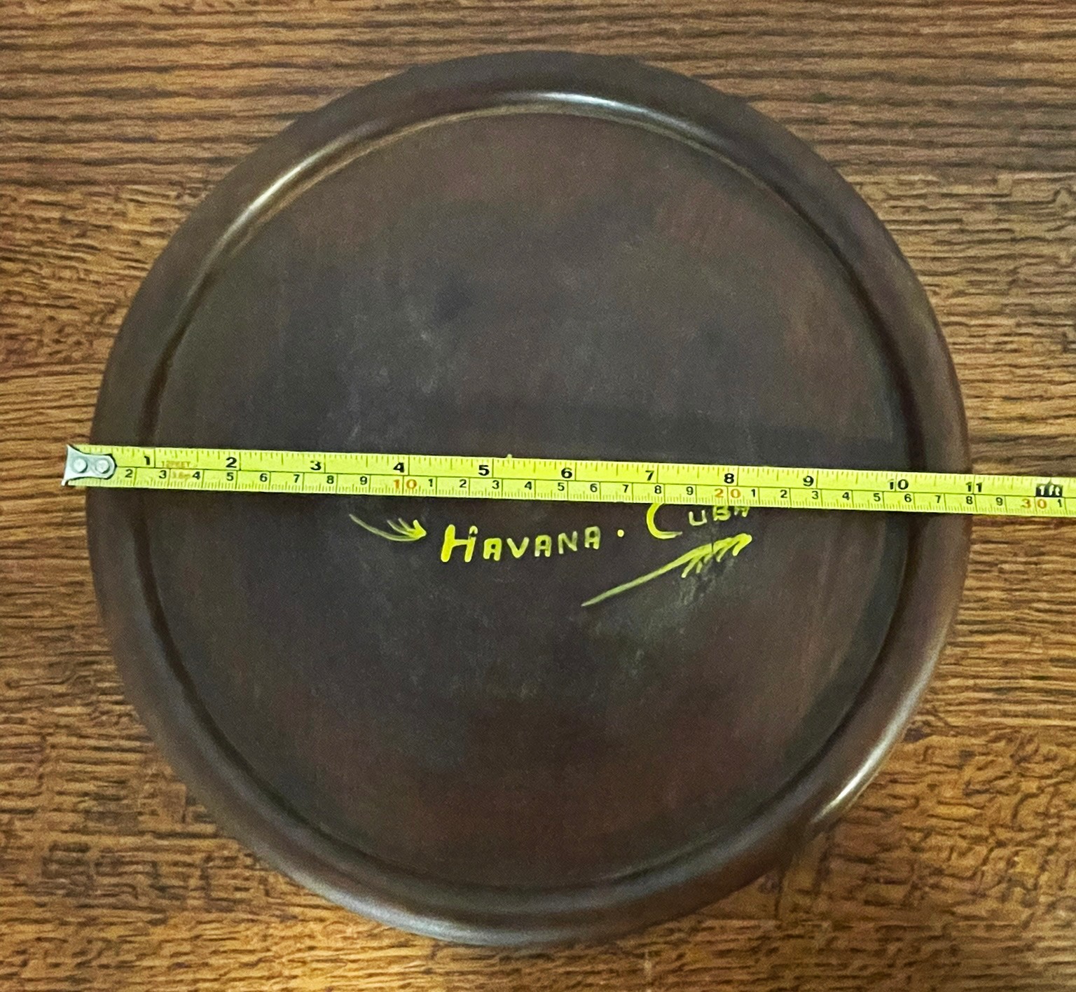 Vintage Havana Cuba Hand Painted Wooden Plate Tray Souvenir 11.25” Round