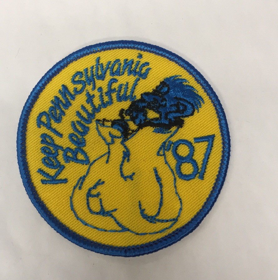 Keep Pennsylvania Beautiful 87 1987 Yellow Blue Iron On Patch Vintage PA
