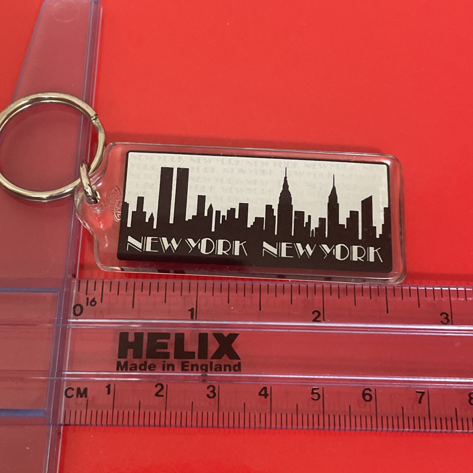 Vintage New York City New York Skyline Souvenir Travel Keychain Key Ring 1983