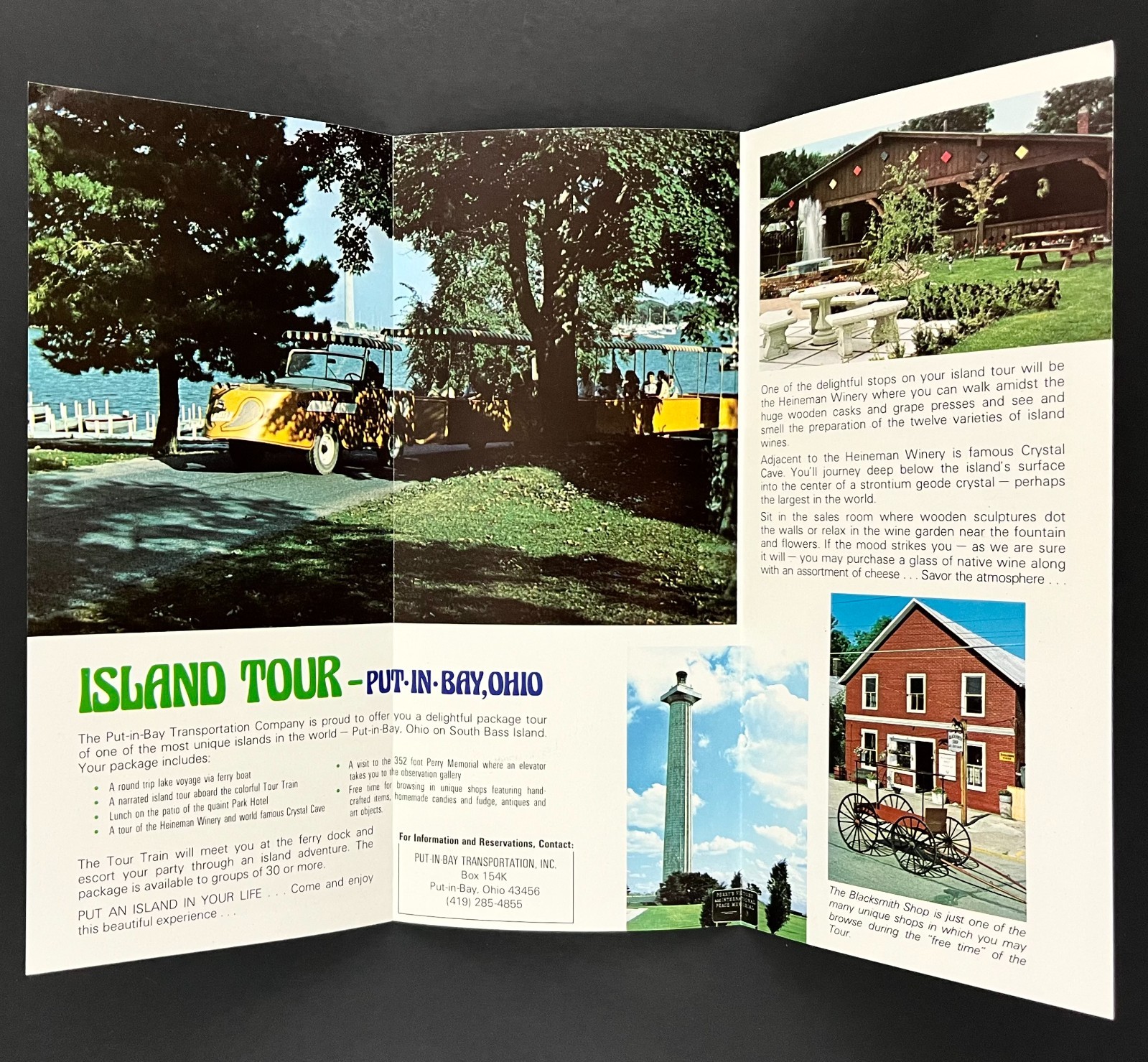 1970s Put In Bay Ohio Island Tours Train Rides Vintage Tourist Travel Brochure