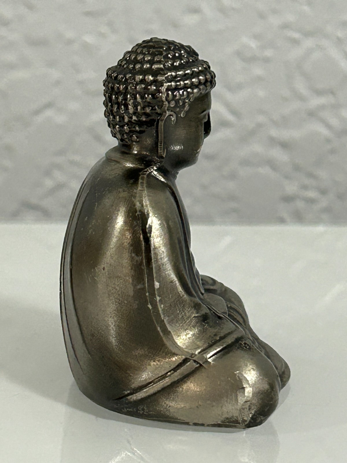 Japanese Souvenir Great Buddha Kamakura Silver Tone Miniature Replica.