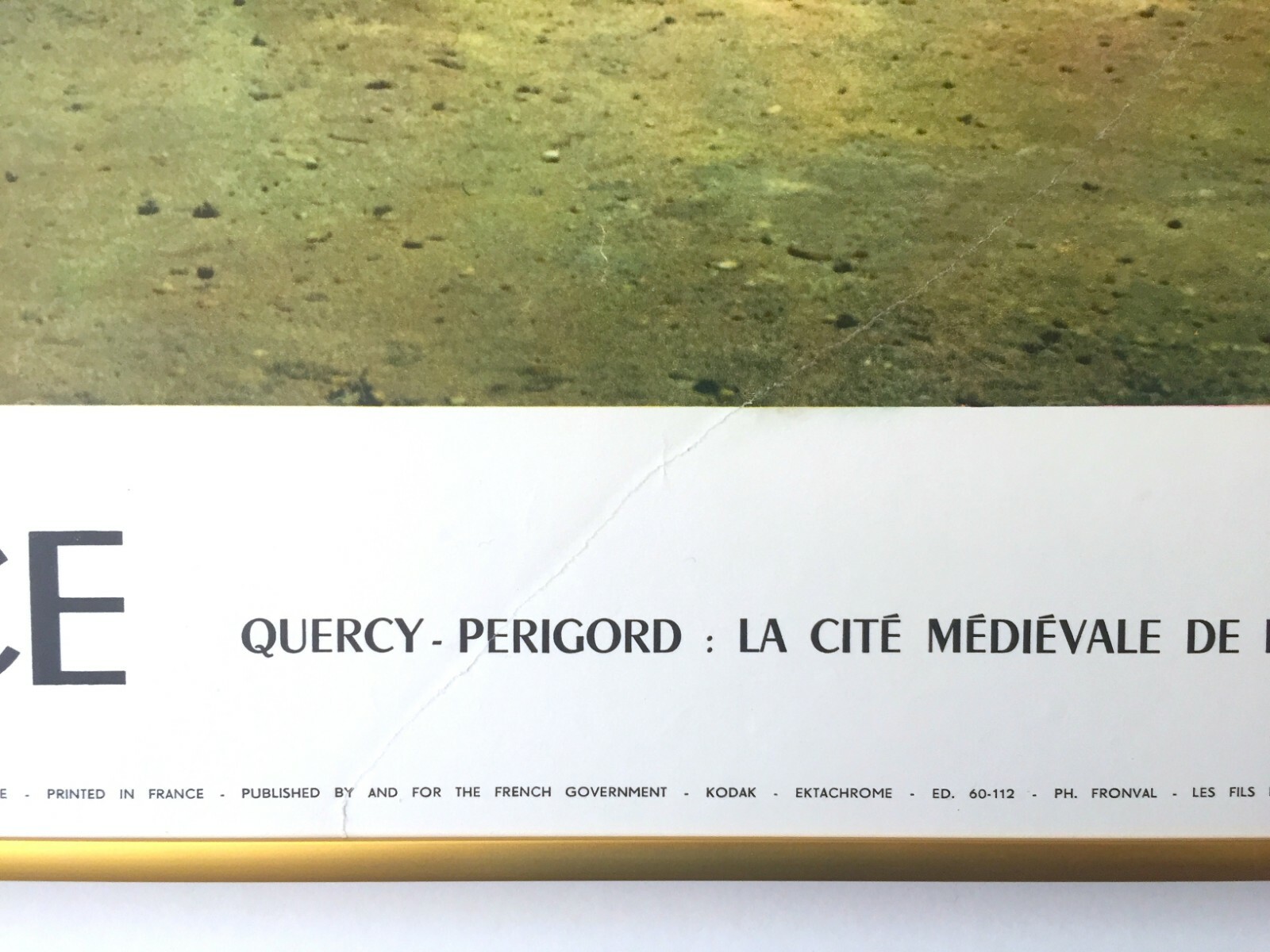 VTG MID CENTURY PERIGORD FRANCE LITHOGRAPH PRINT FRAMED COLLECTOR TRAVEL POSTER