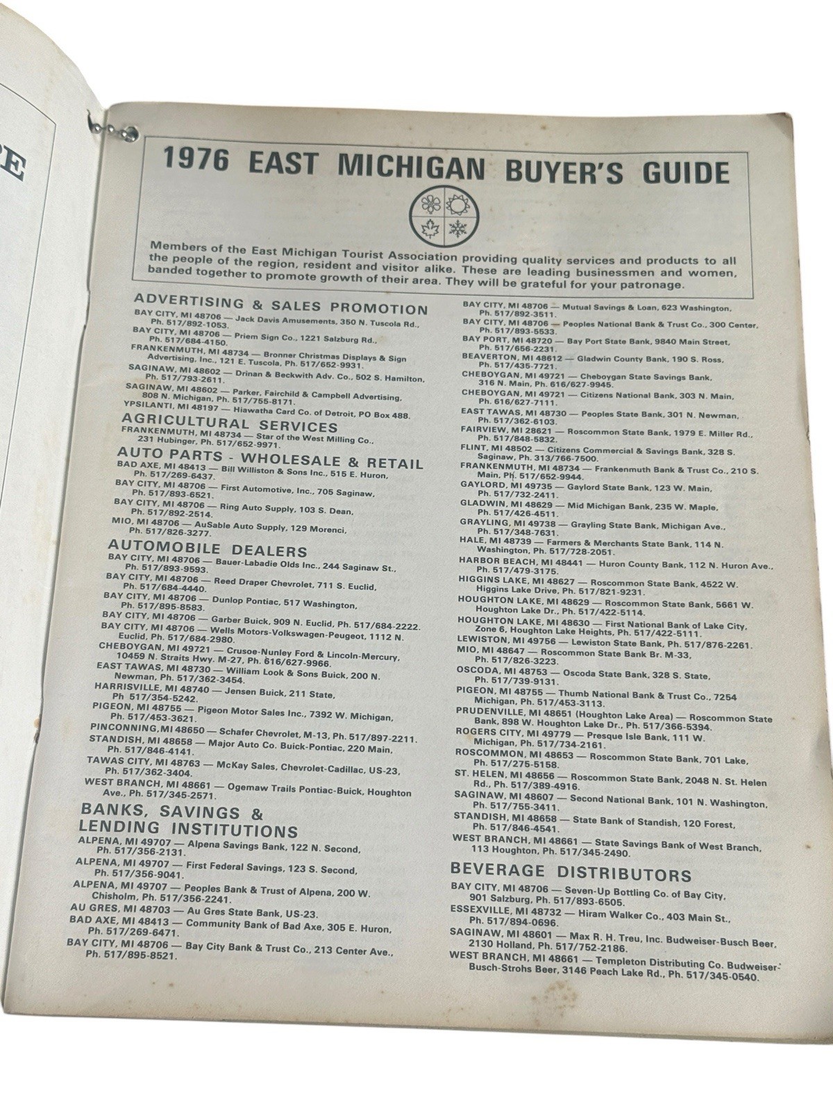 1976 East Michigan Buyer’s Guide EMTA Planner Bay City Tourist Assoc Unused Vtg