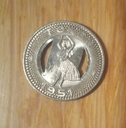 1951 Honolulu Hawaii Hula Girl Transit Token – Uncirculated