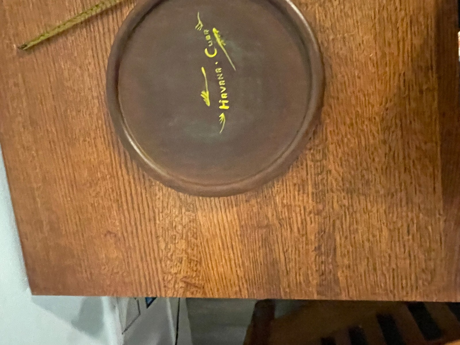 Vintage Havana Cuba Hand Painted Wooden Plate Tray Souvenir 11.25” Round