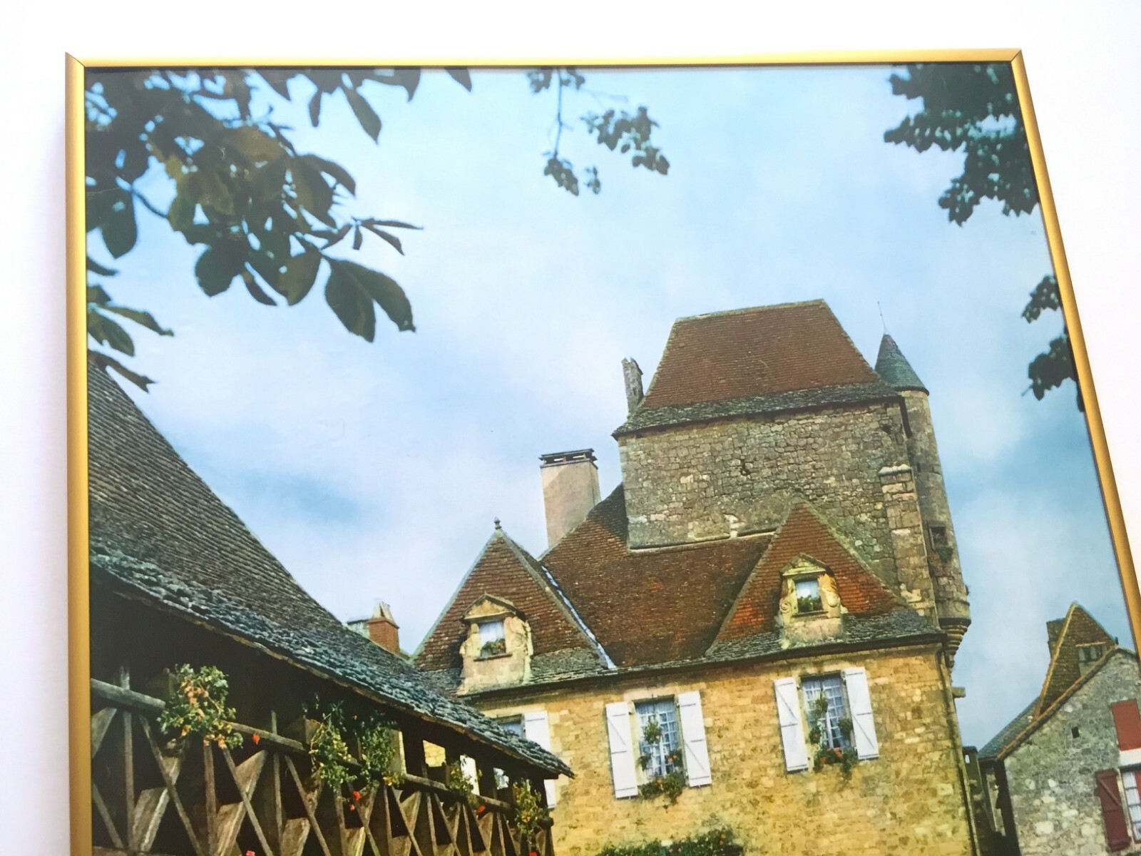 VTG MID CENTURY PERIGORD FRANCE LITHOGRAPH PRINT FRAMED COLLECTOR TRAVEL POSTER
