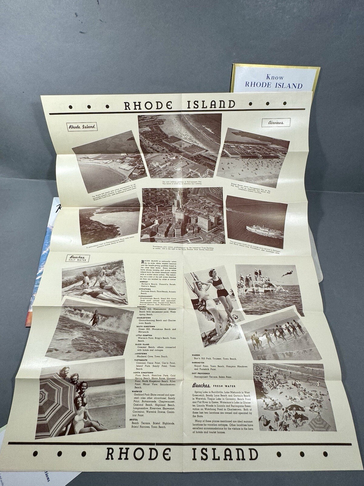 Vintage Rhode Island 1942 Travel Tourism Brochure Travel Pamphlet Booklets