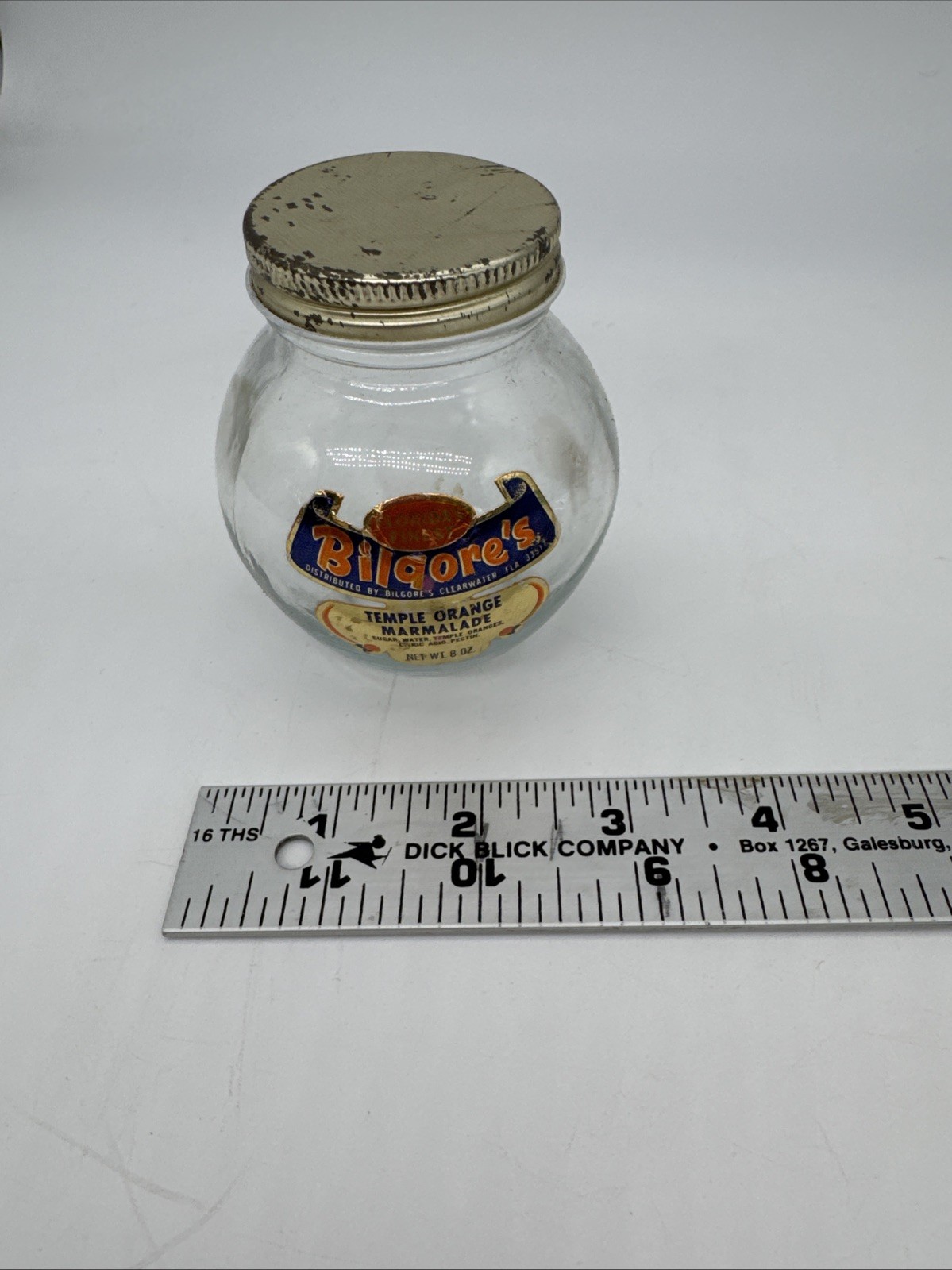Vintage Bilgore’s Temple Orange Marmalade Clearwater Florida Round Jar