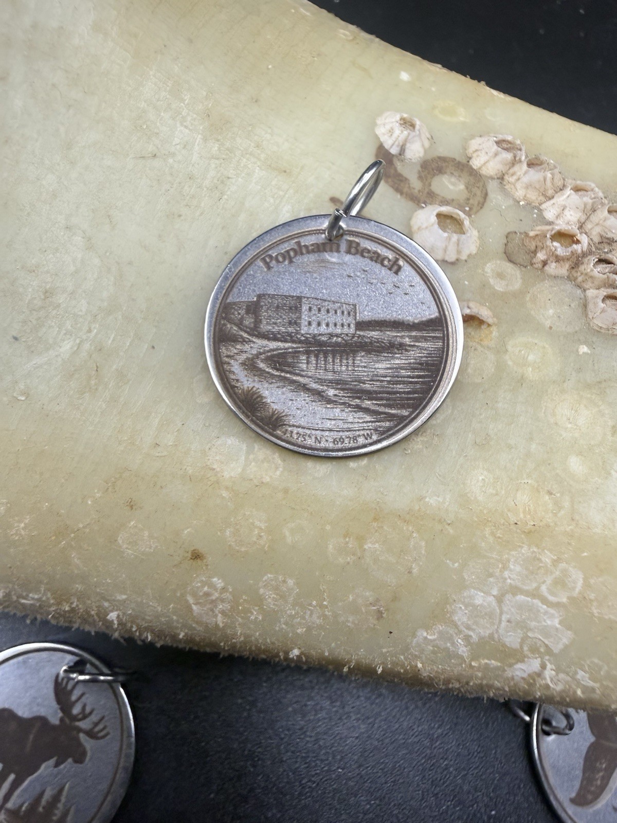 Popham Beach Maine Stainless Steel Pendant