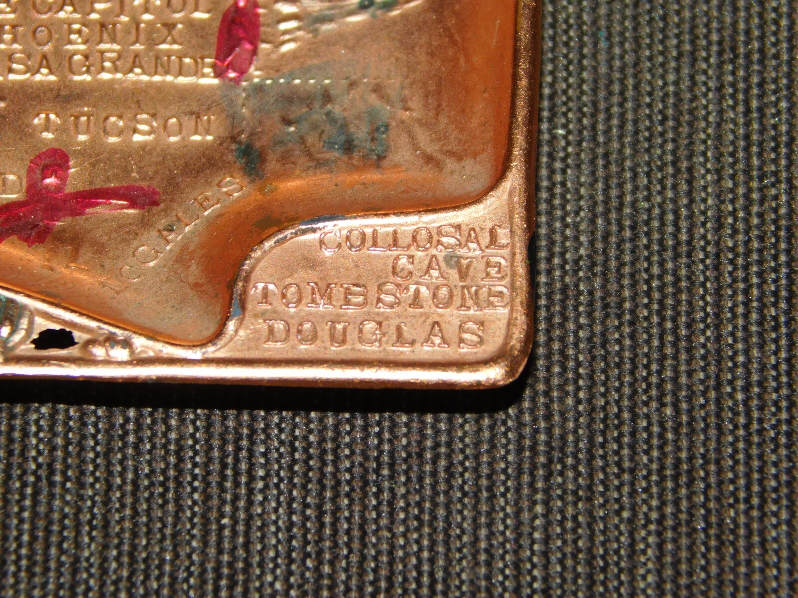 VINTAGE 3″ X 2 3/4″ SOUVENIR ARIZONA GRAND CANYON METAL PIN TRINKET TRAY