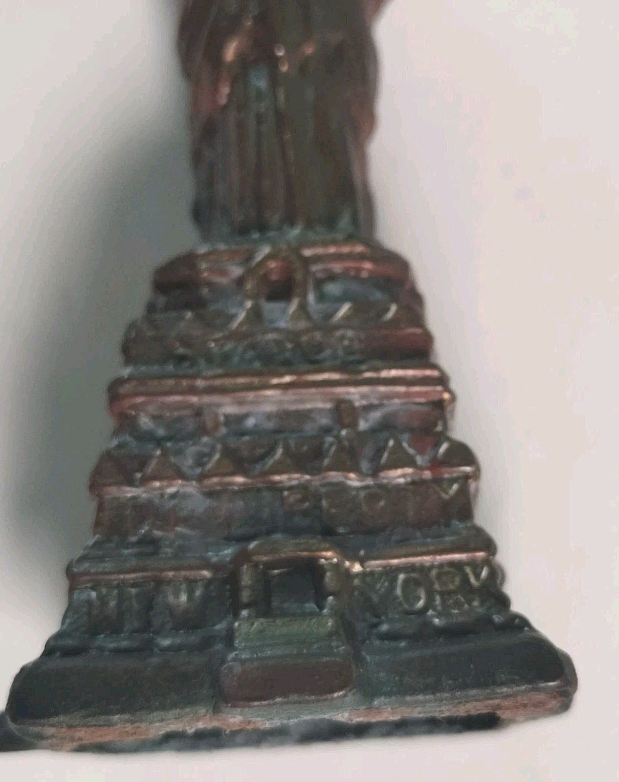 Vintage Copper Statue of Liberty Mini Souvenir New York NY 4.25 Inches high