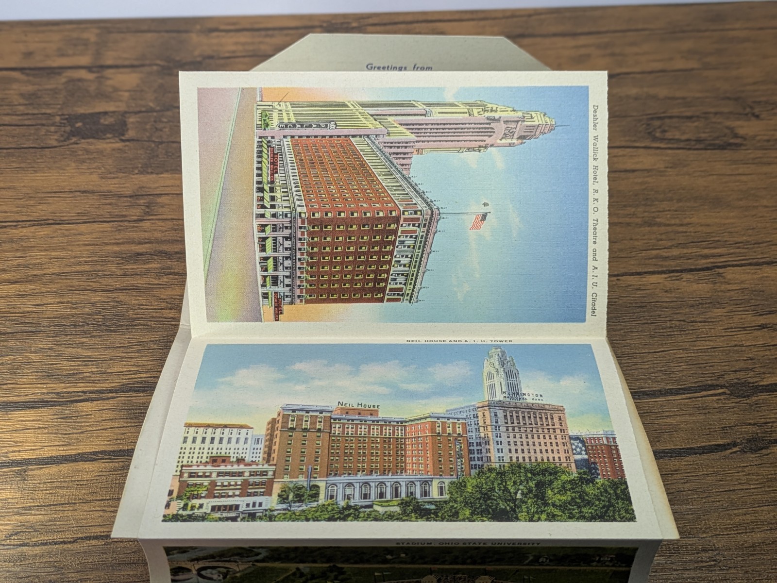 Vintage – 1938 Columbus Ohio Souvenir Postcard Photo Folder