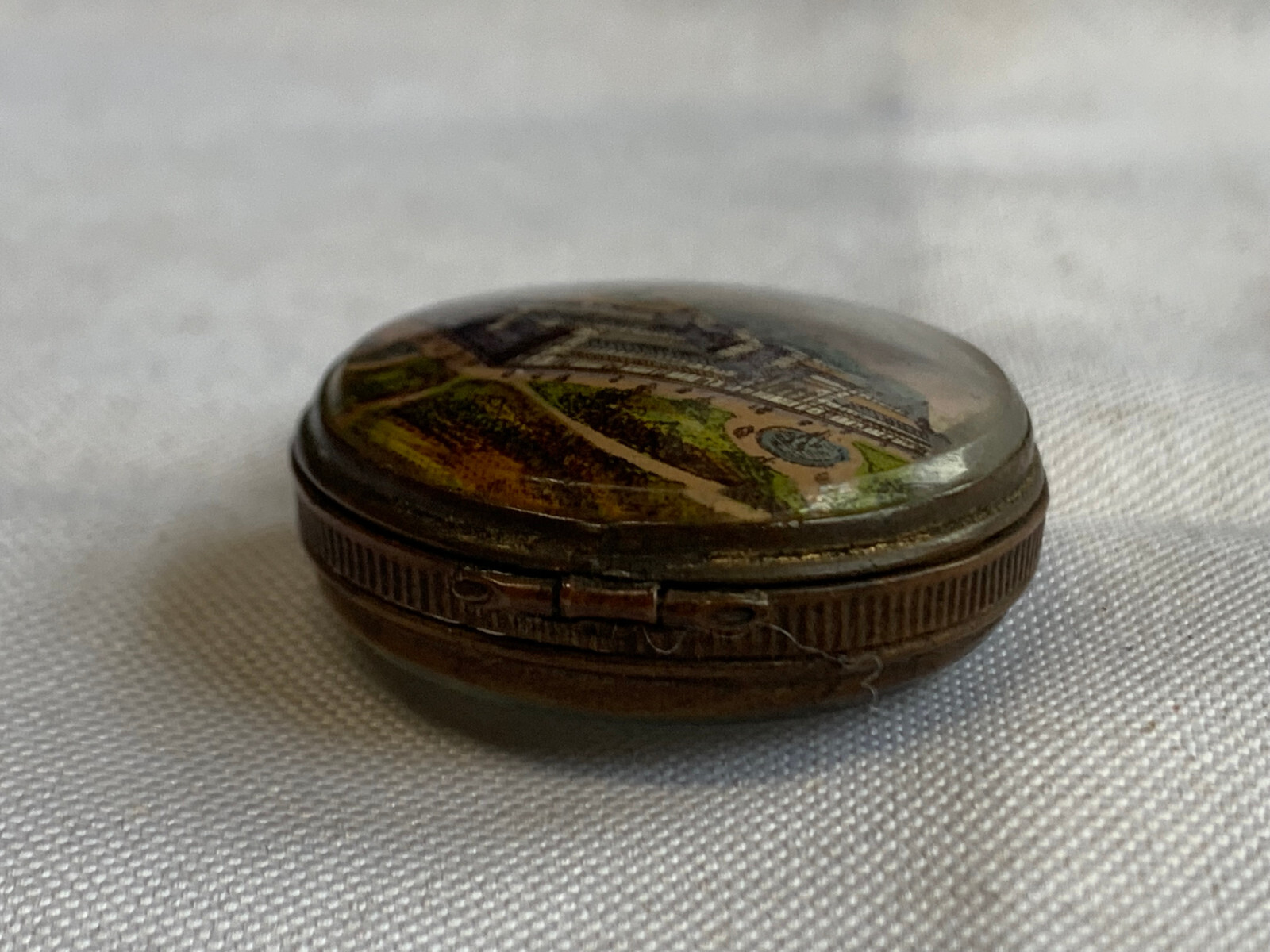 1876 Centennial Exhibition Faux Pocket Watch Souvenir Fob Pendant Main Building