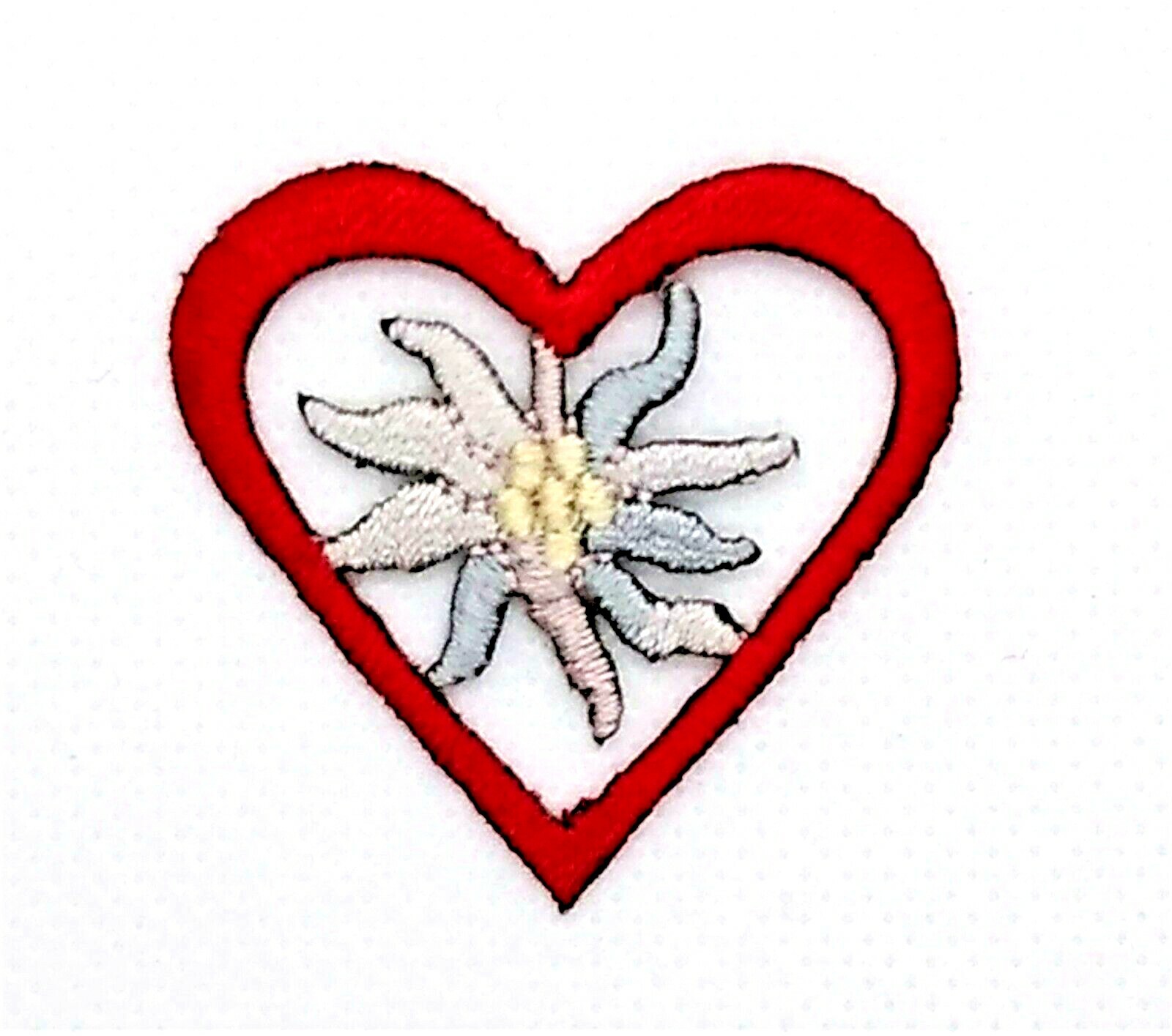 Lot of 10 EDELWEISS HEART Appliques AUSTRIA GERMANY SWITZERLAND New Embroidered