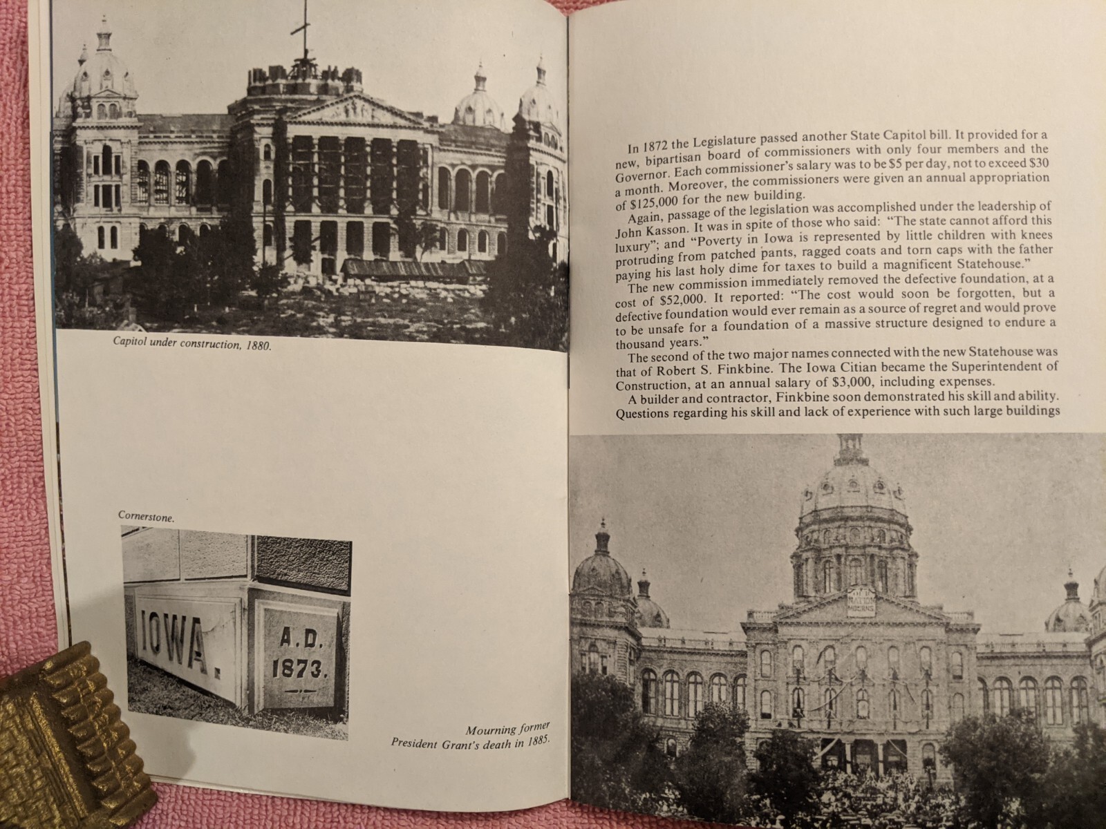 THE GOLDEN DOME Story of Birth of Iowa’s Statehouse, 1870-1970, PB, 1974, 2nd Ed