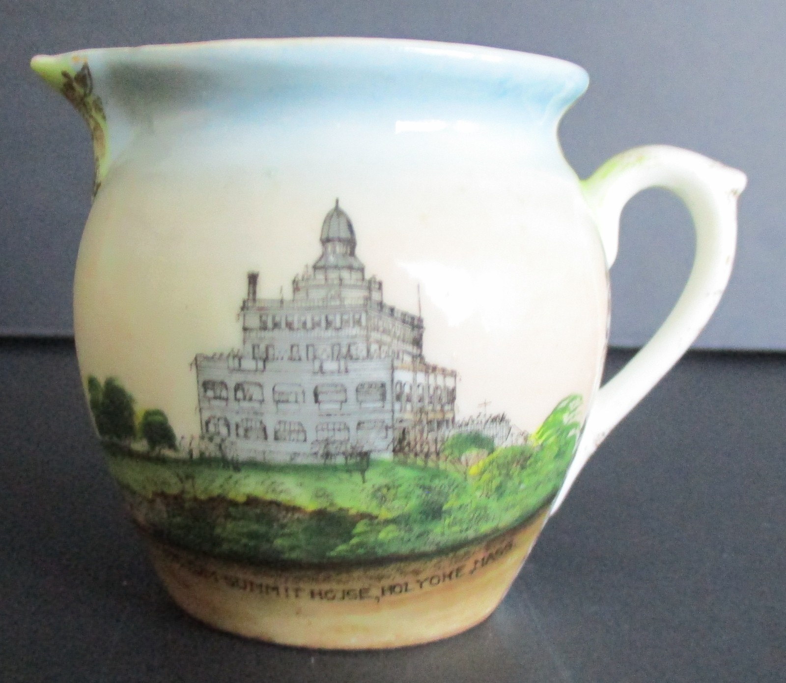 Early 20th Century Souvenir Creamer Mt. Tom Summit House Holyoke Massachusetts