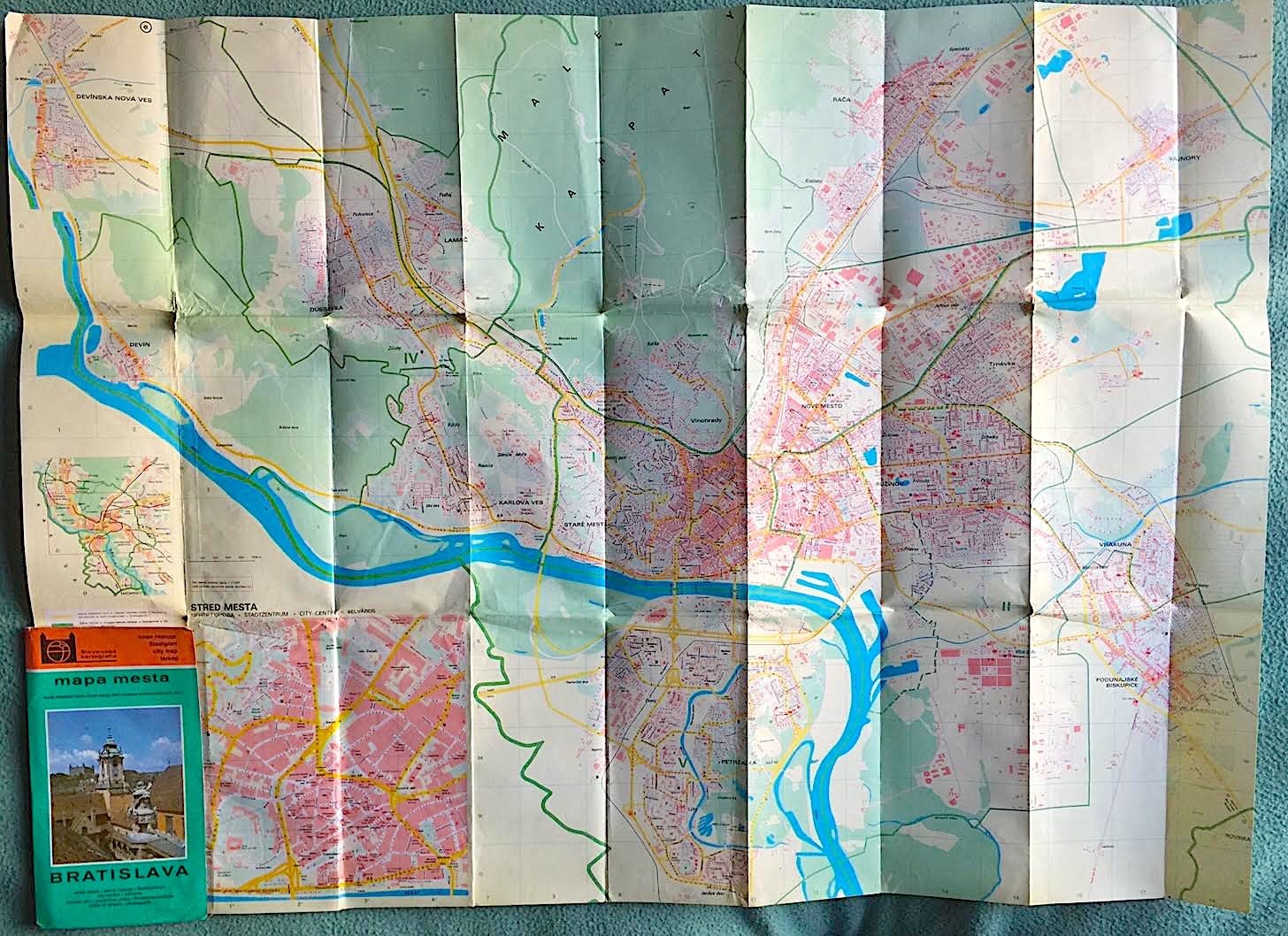 Street Map of Bratislava 1991 (the Last Year of Czechoslovakia)