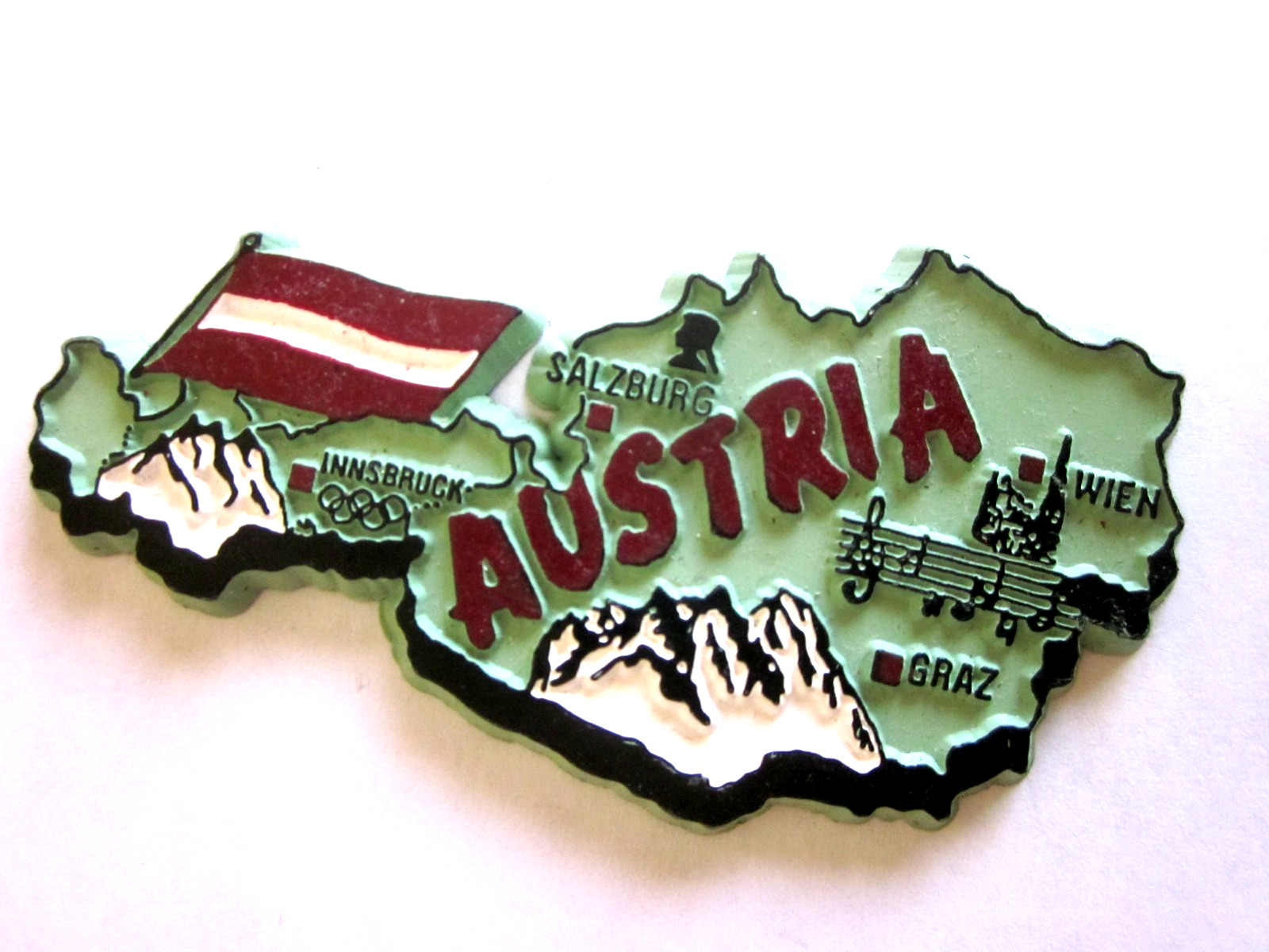 Austria Map Rubber Refrigerator Magnet World Citizen Collectible