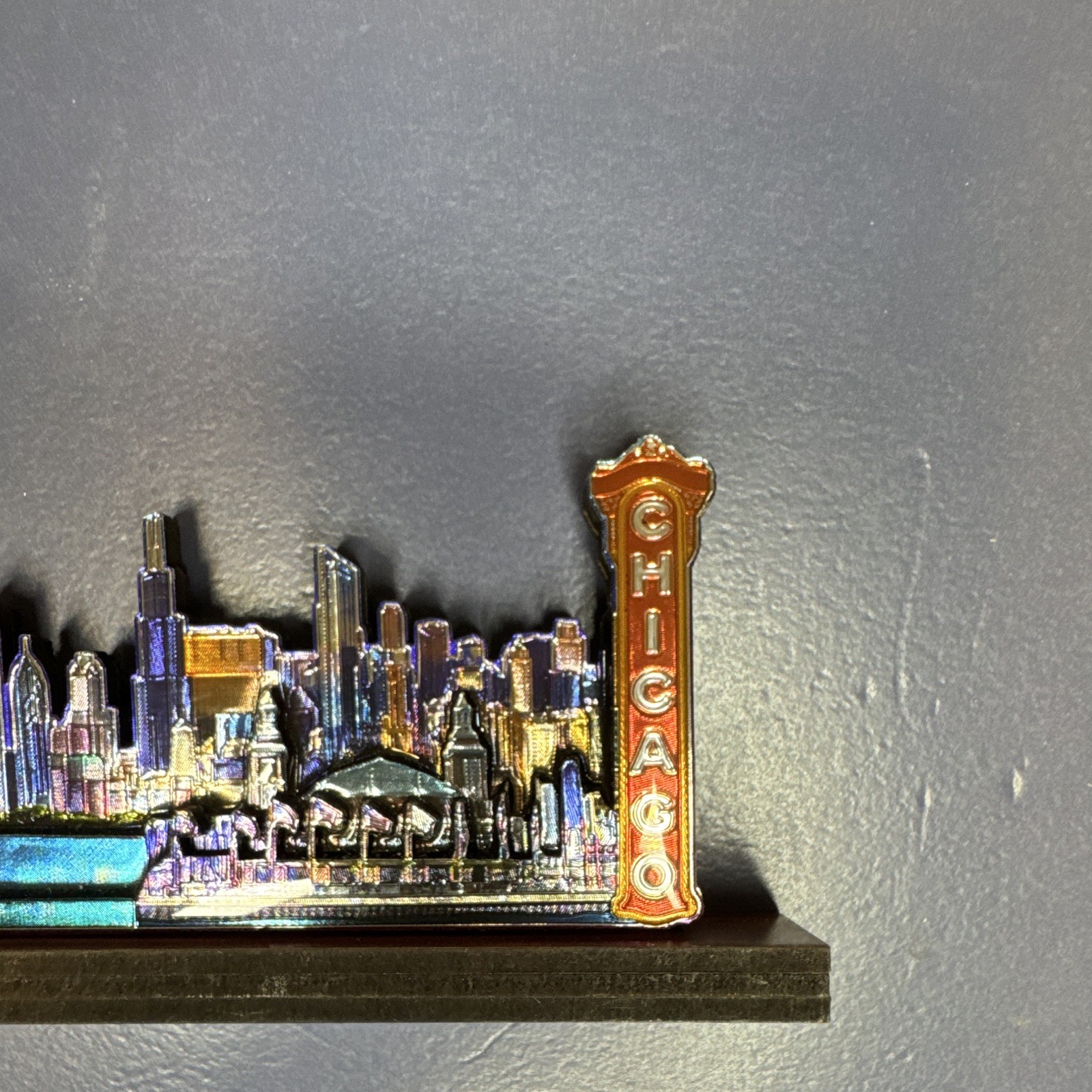 Chicago Skyline Souvenir Decorative Piece with Chicago Sign, Illinois