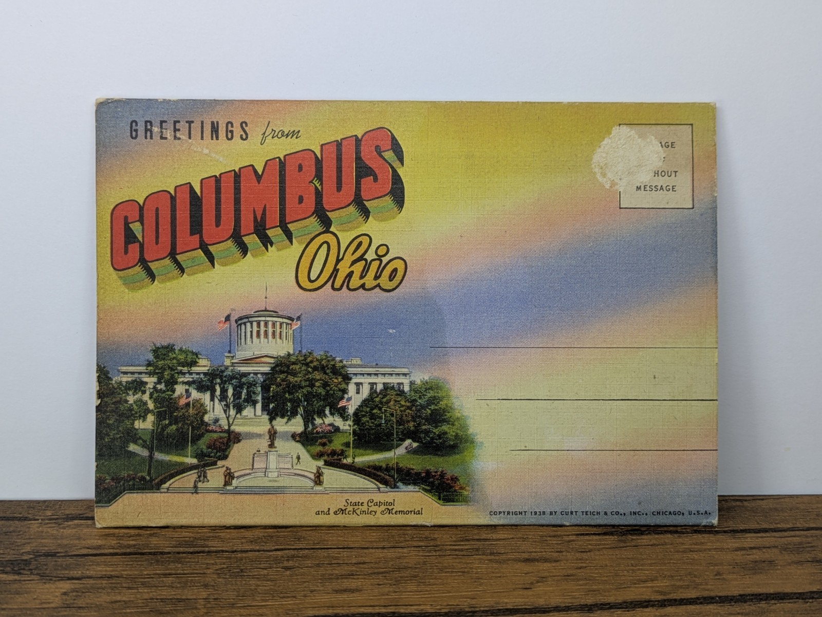 Vintage – 1938 Columbus Ohio Souvenir Postcard Photo Folder