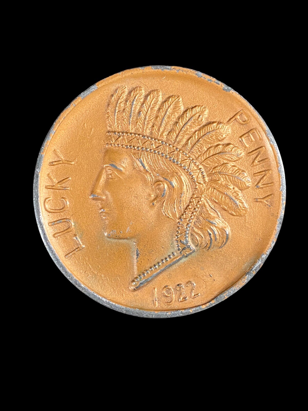 Large Lucky Penny 1922 Souvenir Kansas City Indian Head Chief