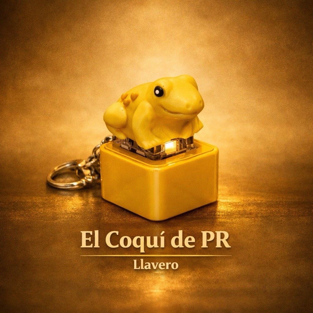 Puerto Rico Coquí Frog Keychain Fidget LED Light Up Plays Coquí Sound Engraved