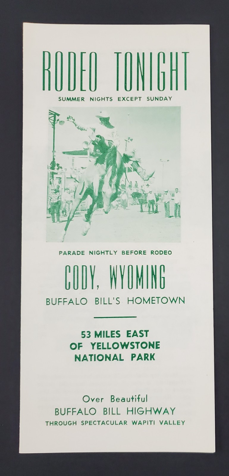 1950s Cody WY Wyoming Rodeo Art Museum Buffalo Bill Vintage Travel Brochure