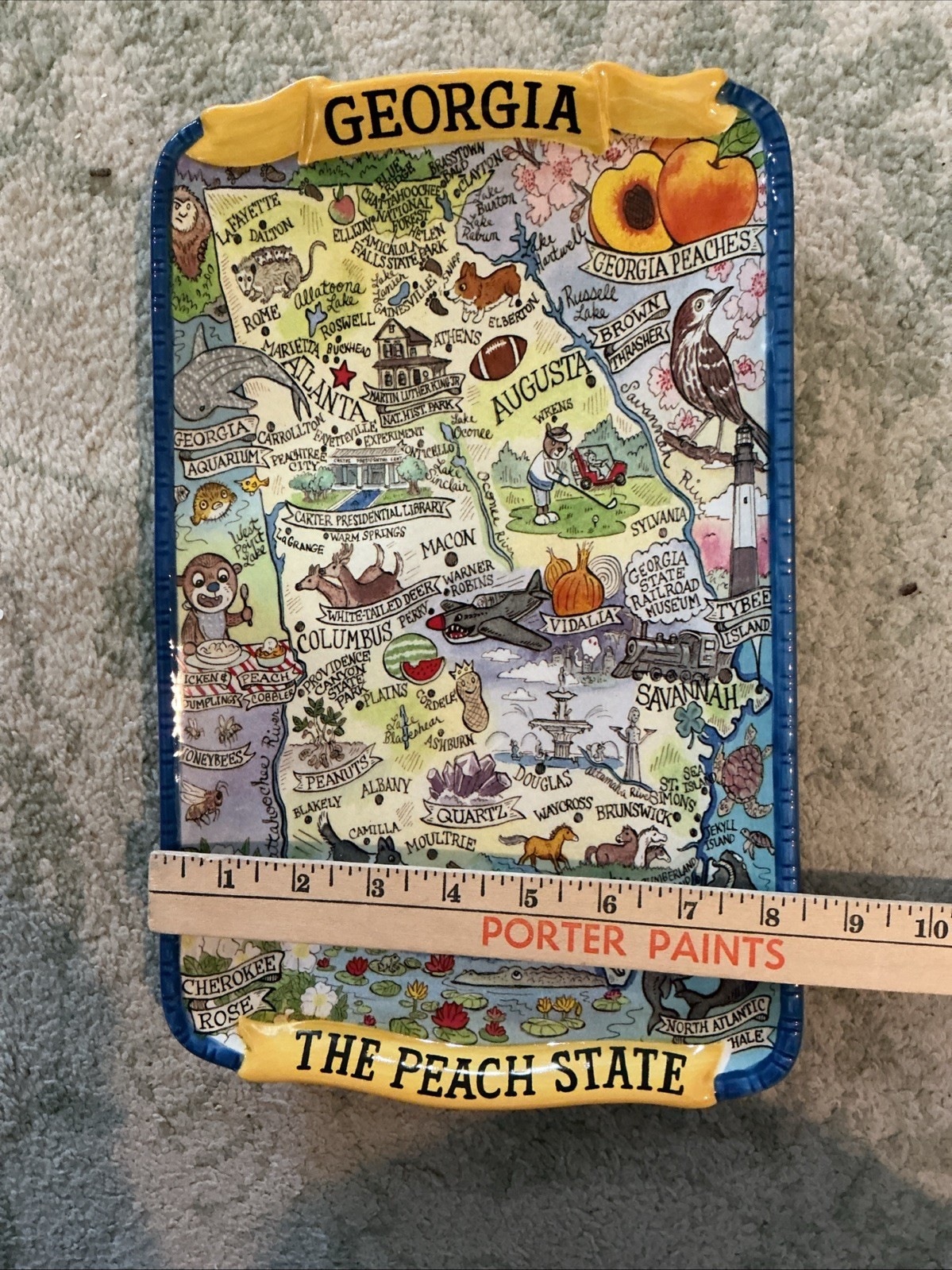 Georgia State Ceramic Tray Map